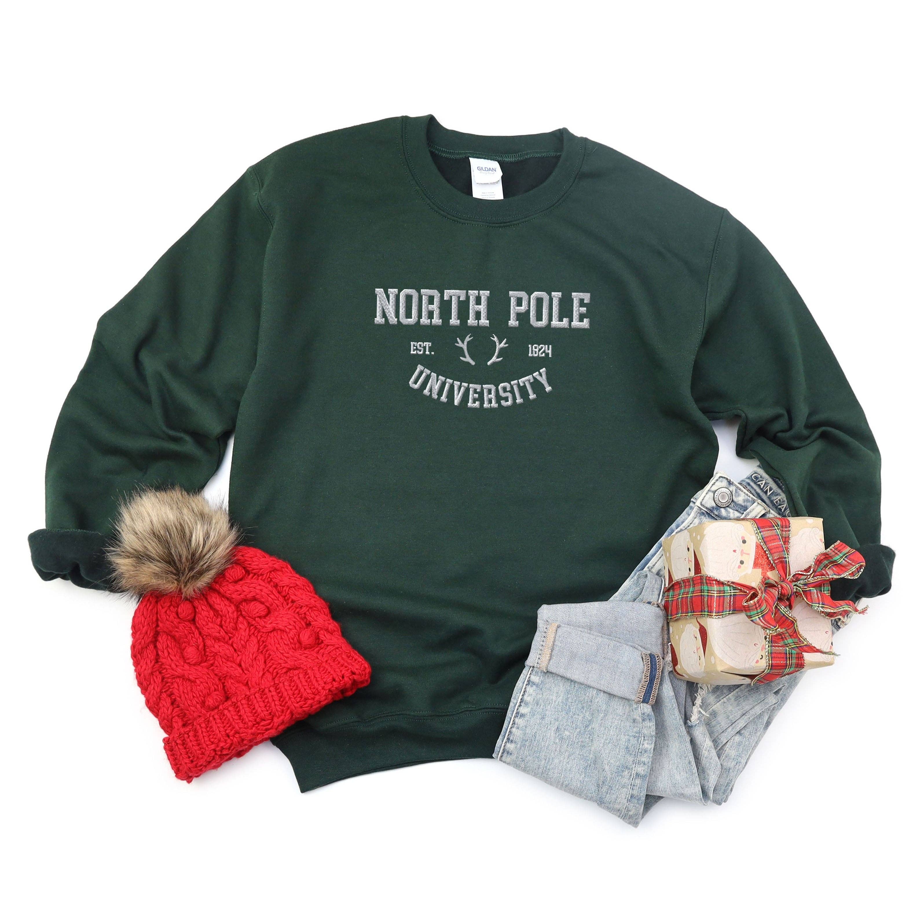 Embroidered North Pole University Sweatshirt