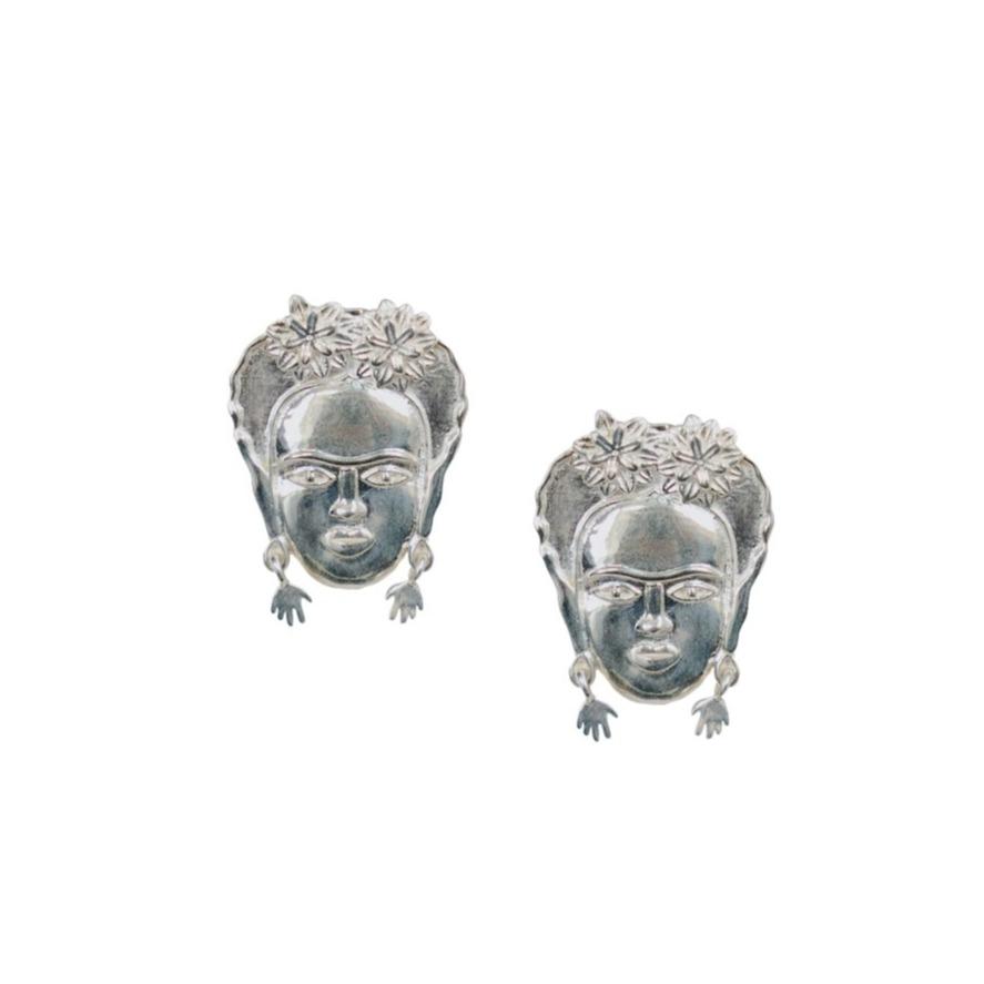 Silver Frida Kahlo Earrings