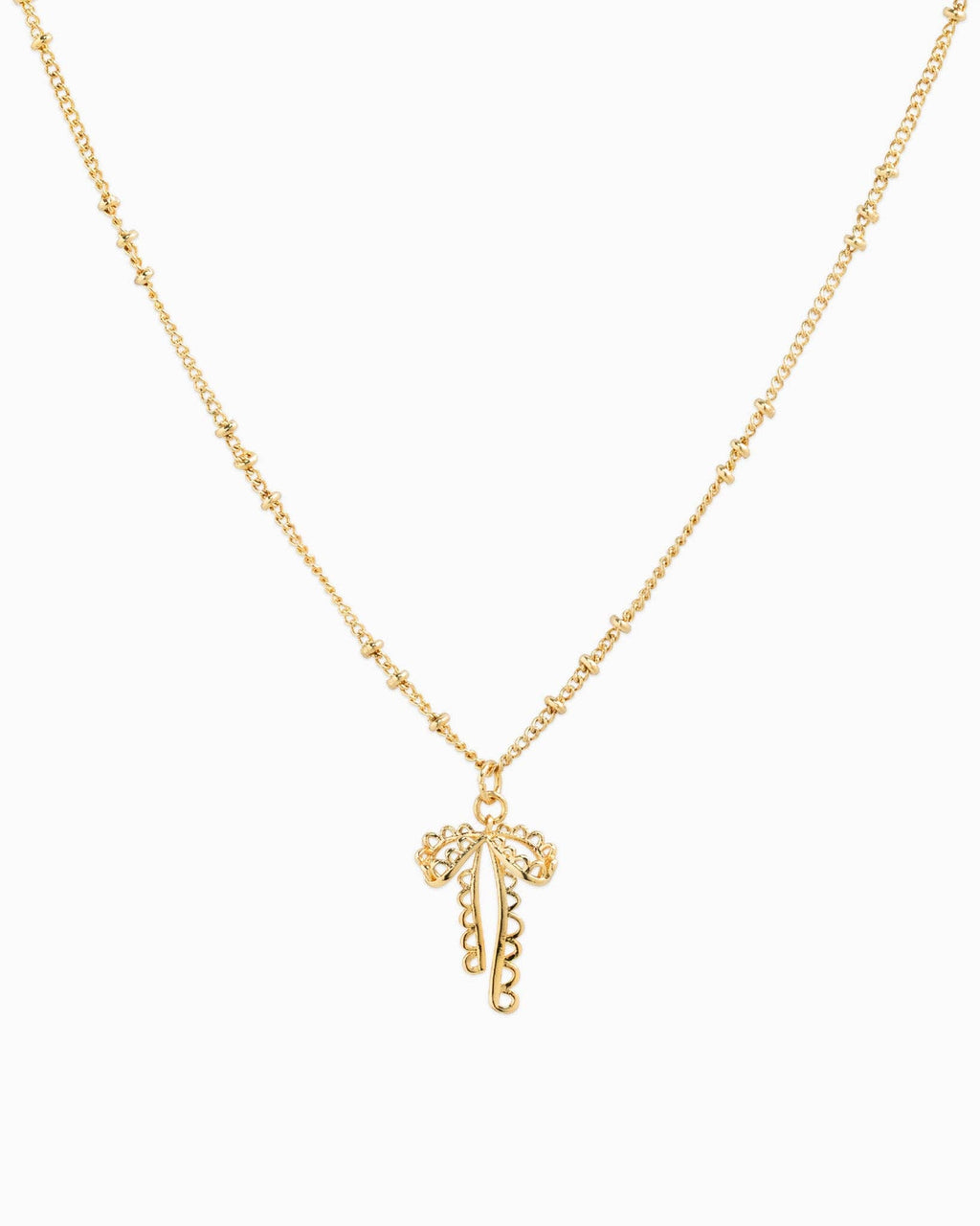 Lace Bow Ball Station Necklace