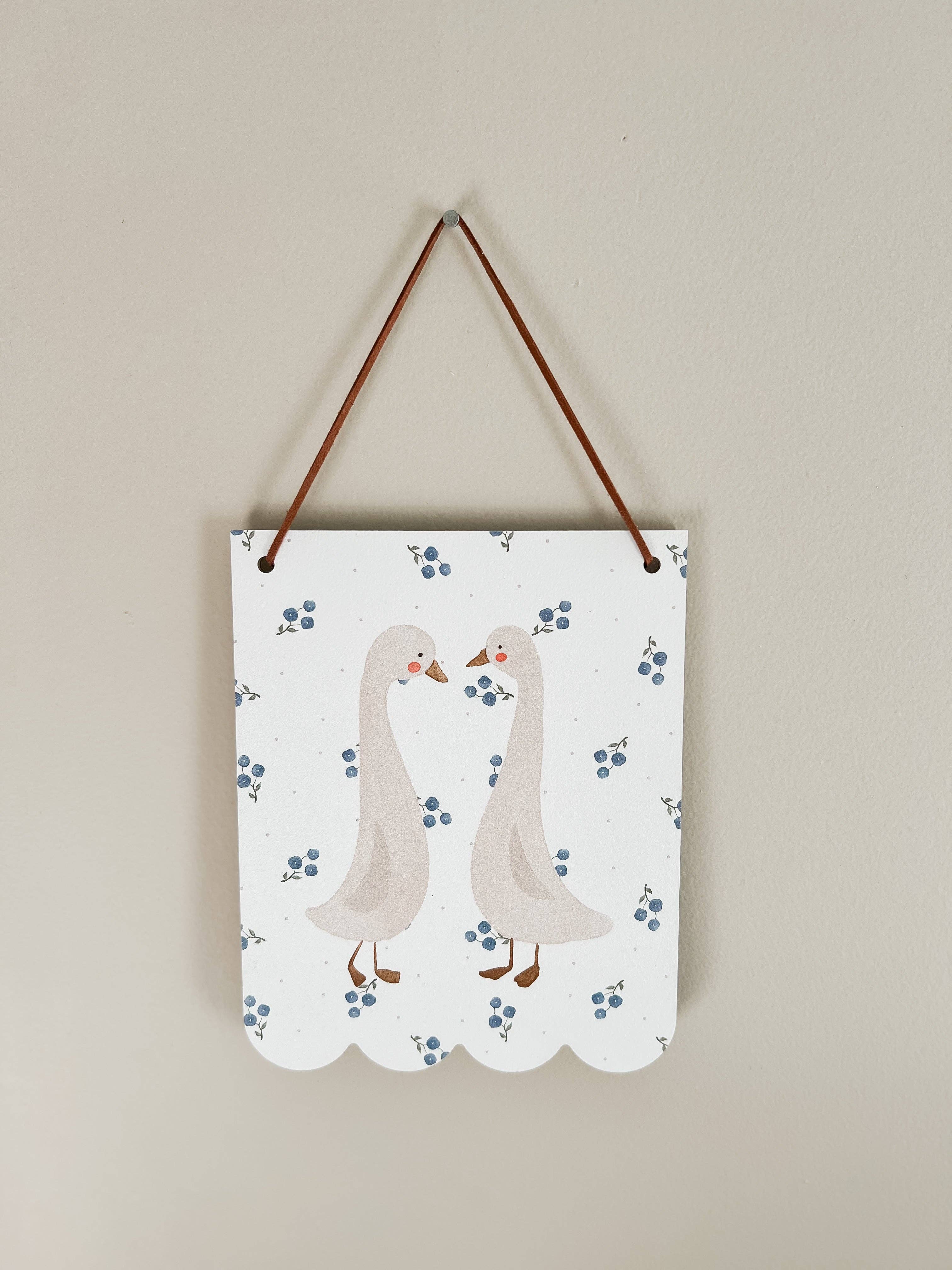 Swan & Floral Hanging Wall Art