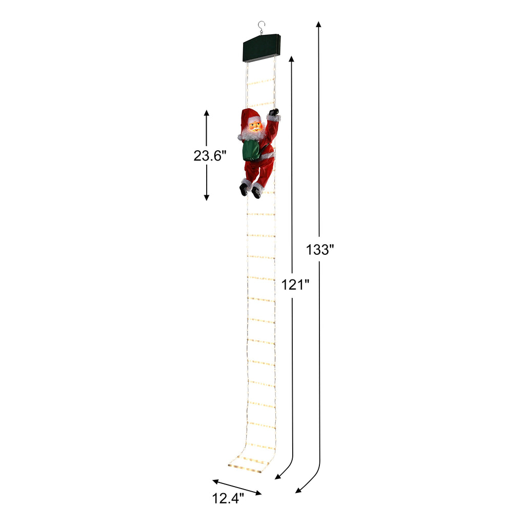 10 ft. Outdoor Animated Rope Ladder Climbing Santa