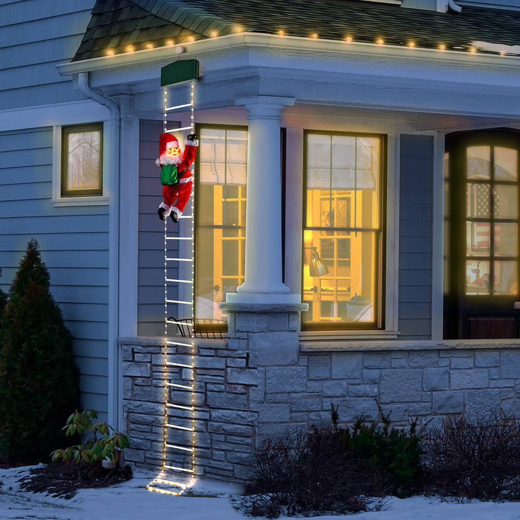 10 ft. Outdoor Animated Rope Ladder Climbing Santa