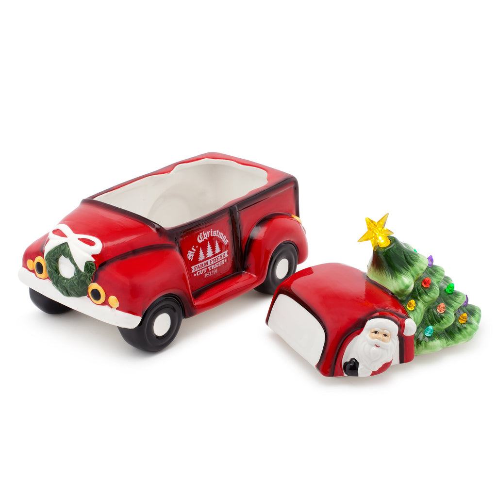10 in. Nostalgic Ceramic Lit Truck Cookie Jar