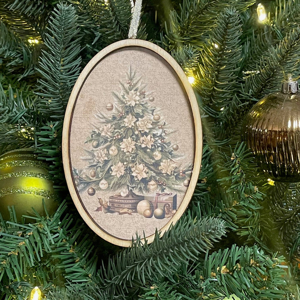Victorian Christmas Tree Oval Ornament