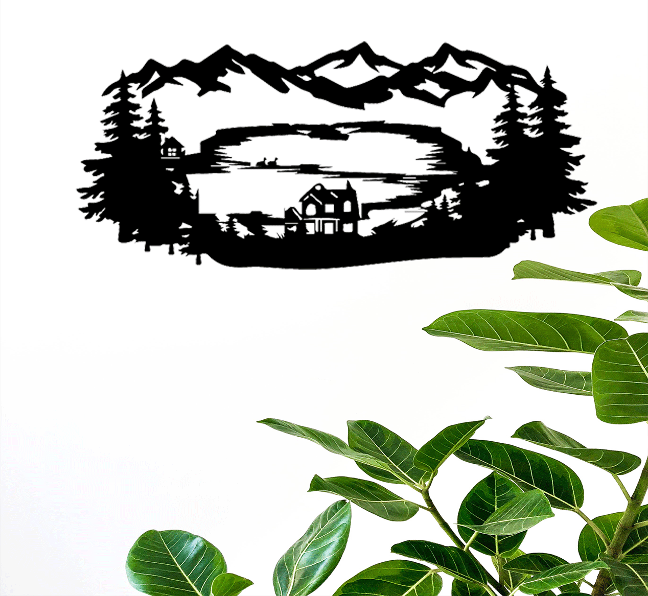 Mountain Lake View - Metal Wall Art