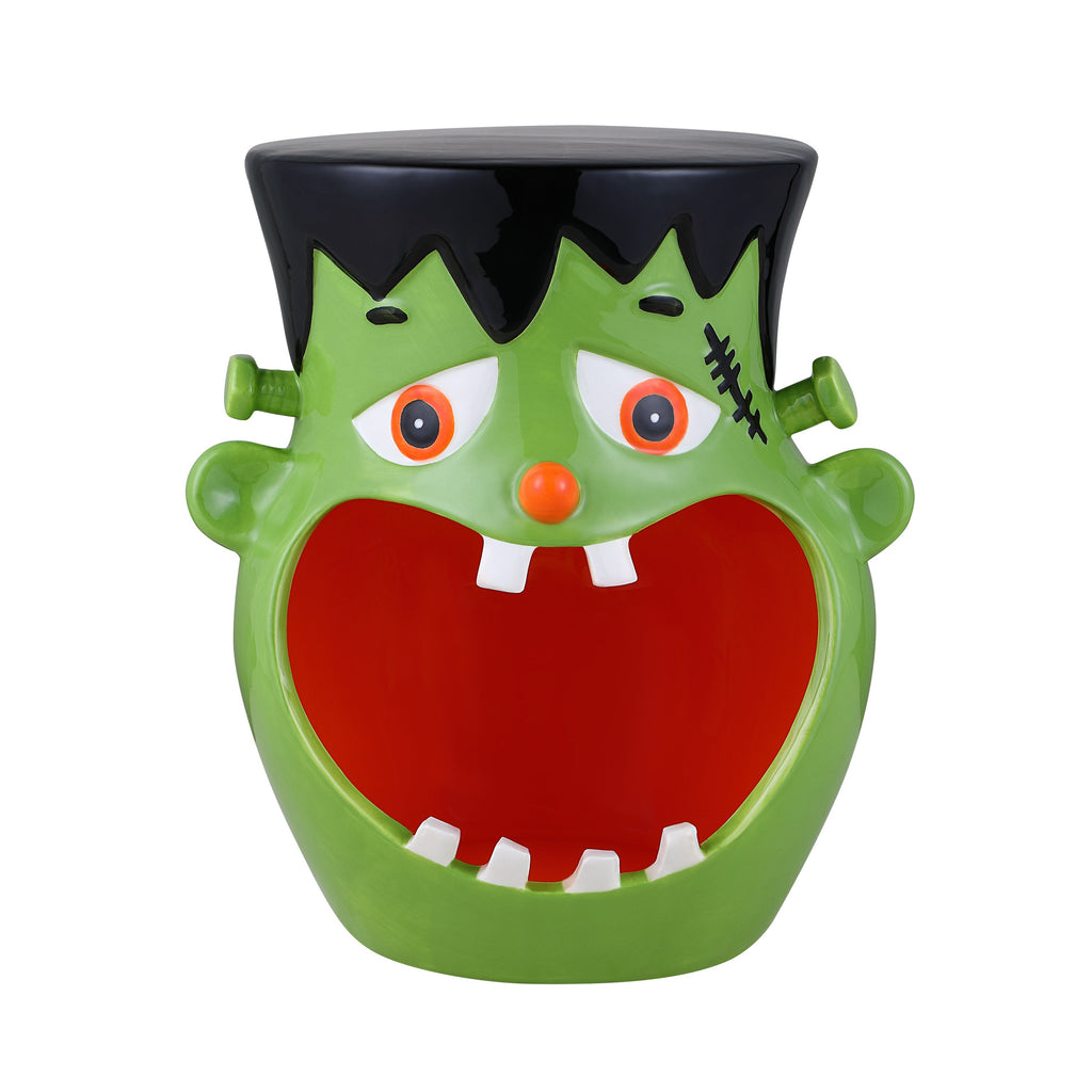 11.5 in. Motion Activated Ceramic Frankenstein Candy Bowl