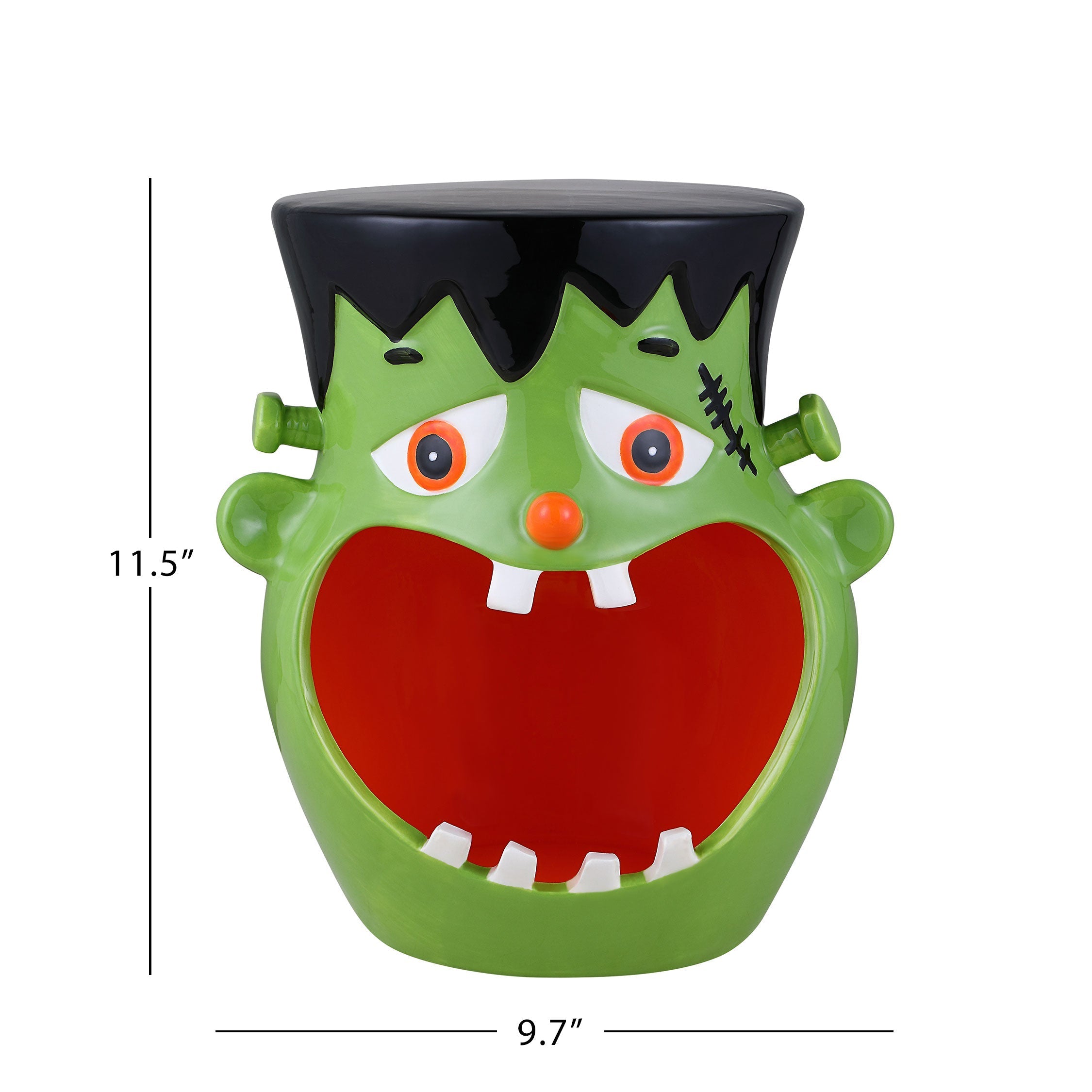 11.5 in. Motion Activated Ceramic Frankenstein Candy Bowl