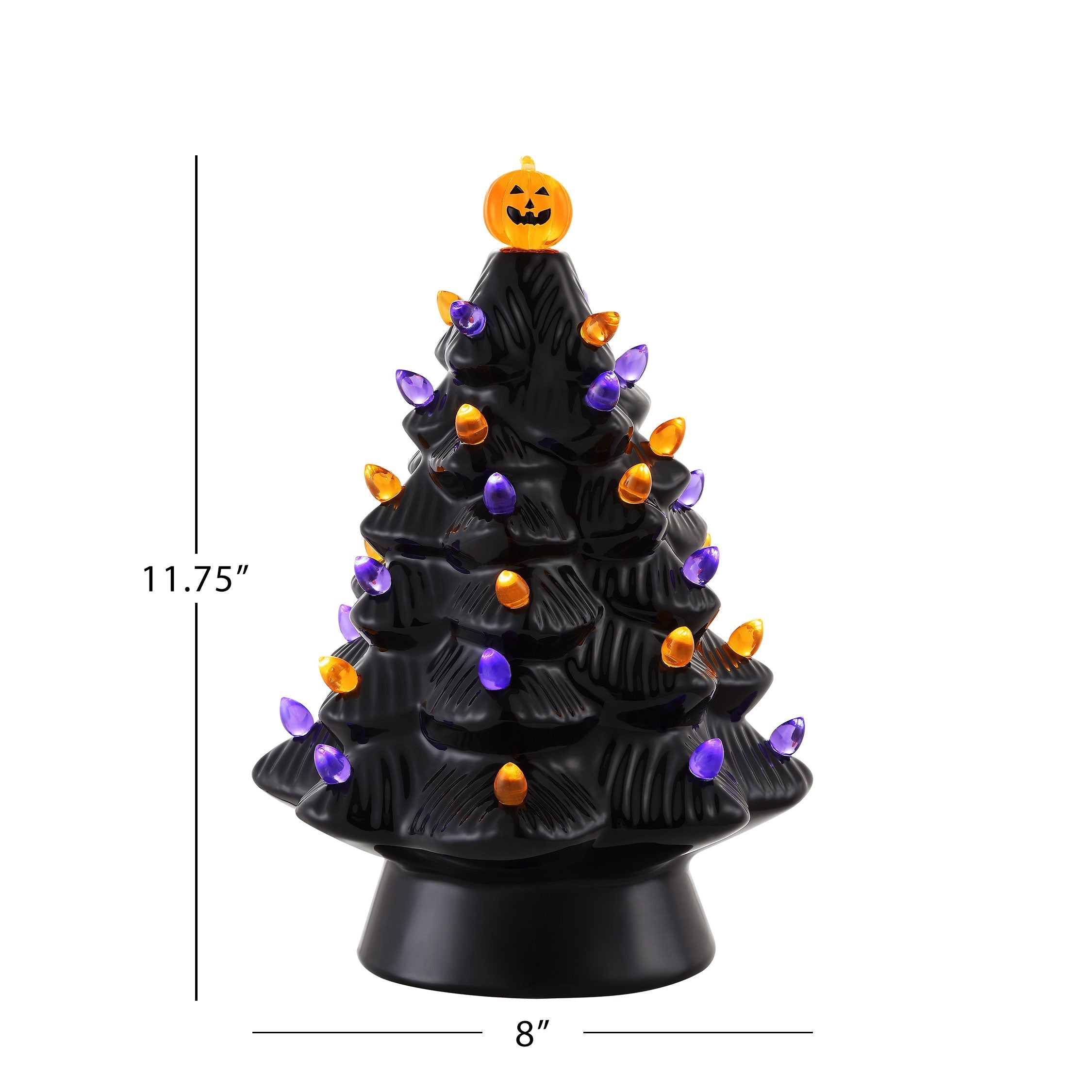 12 in. Ceramic Halloween Tree - Black