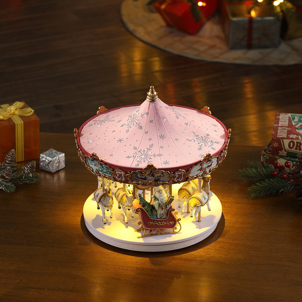 12 in. Animated Swarovski Snowflake Carousel