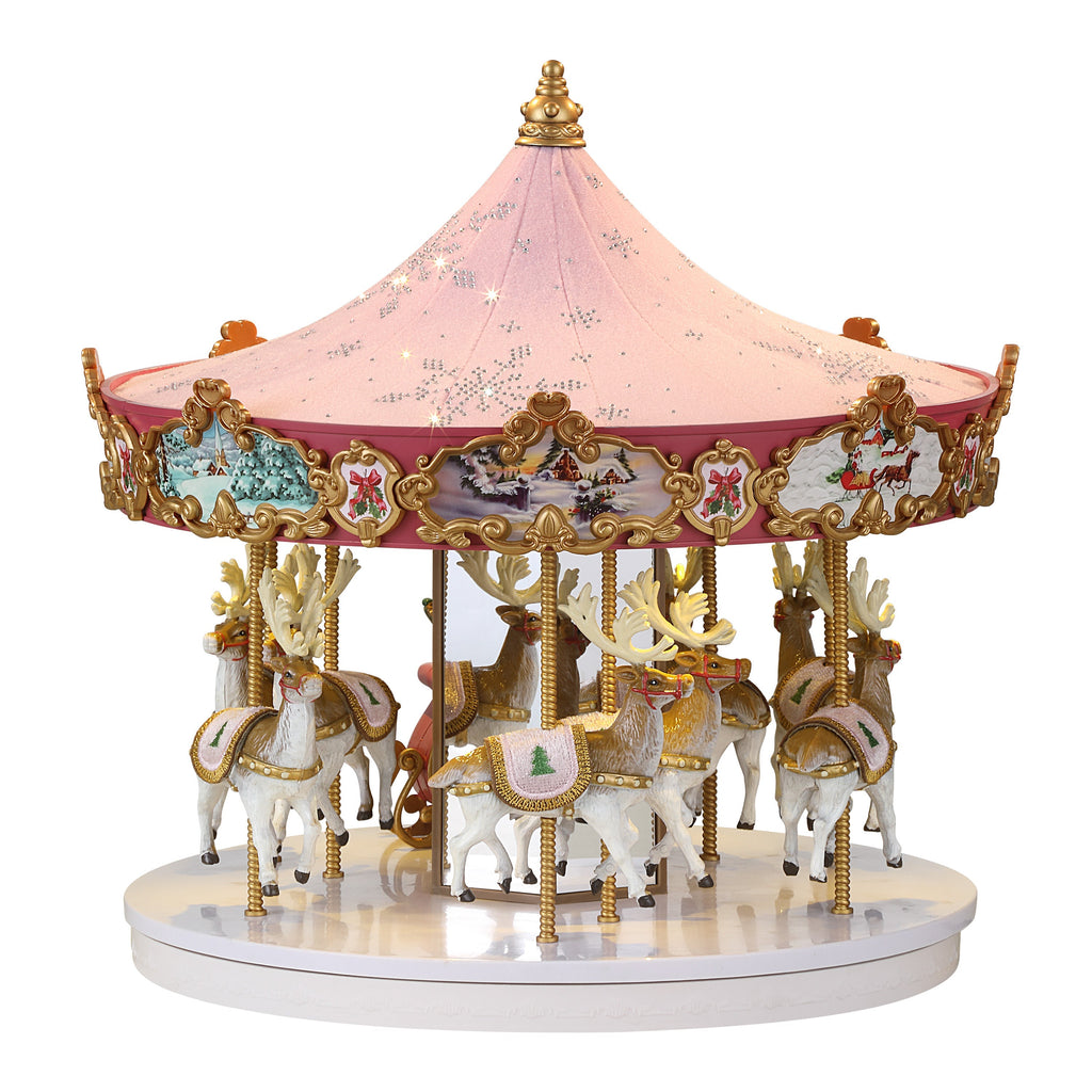 12 in. Animated Swarovski Snowflake Carousel