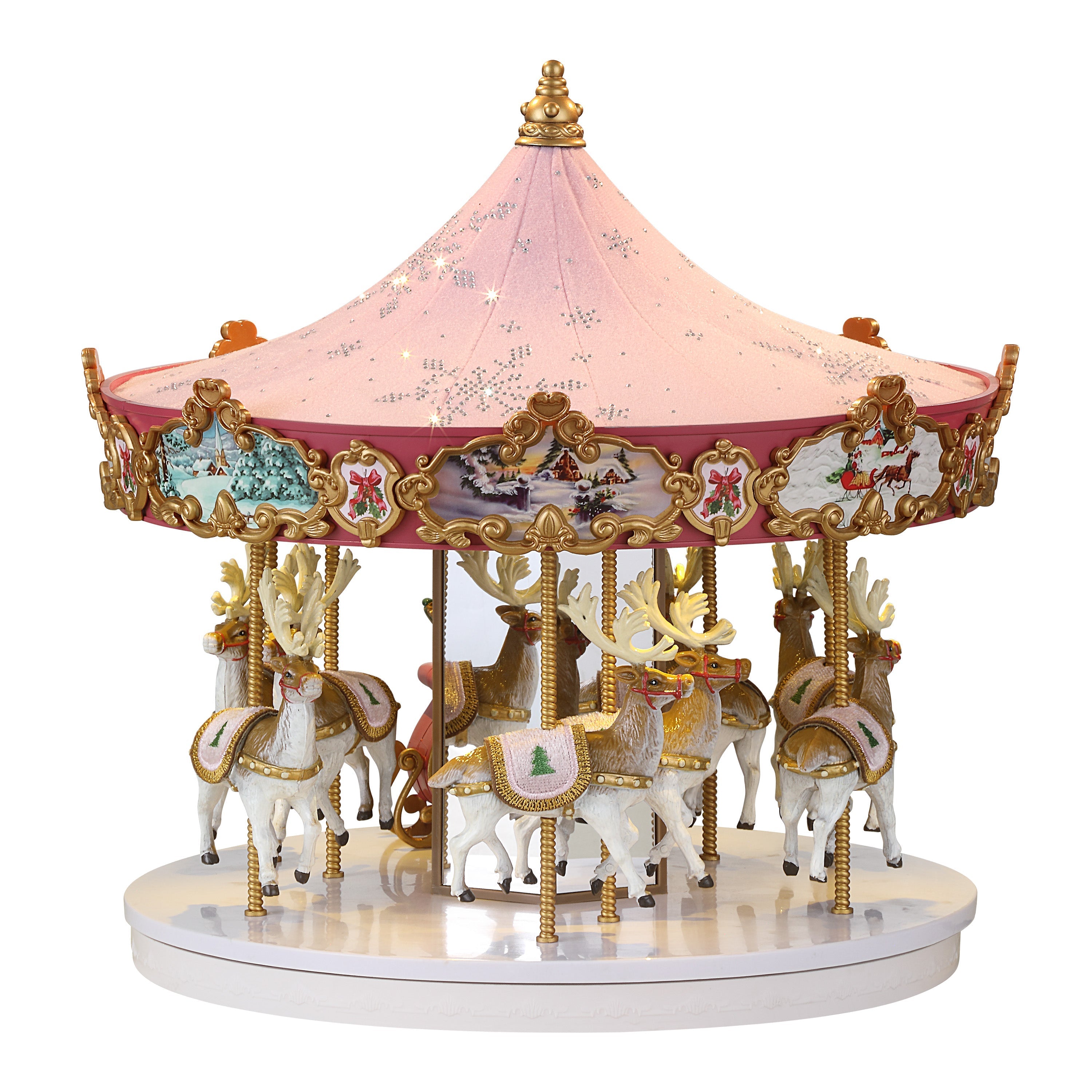 12 in. Animated Swarovski Snowflake Carousel