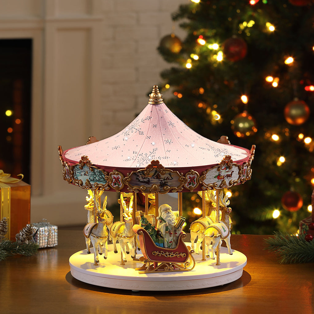 12 in. Animated Swarovski Snowflake Carousel