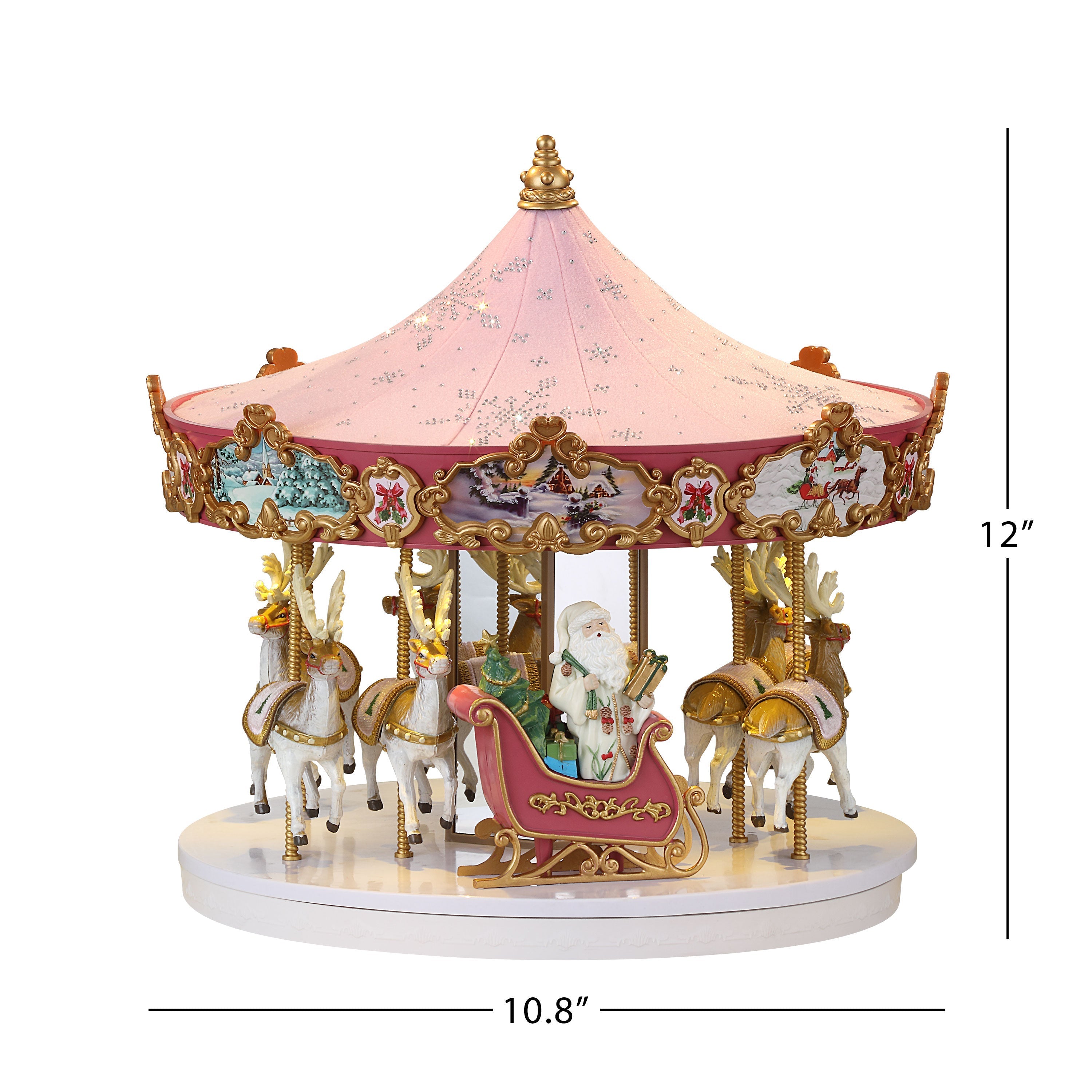 12 in. Animated Swarovski Snowflake Carousel