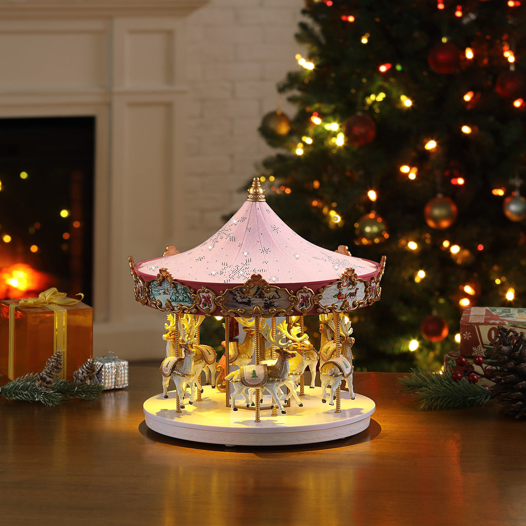 12 in. Animated Swarovski Snowflake Carousel