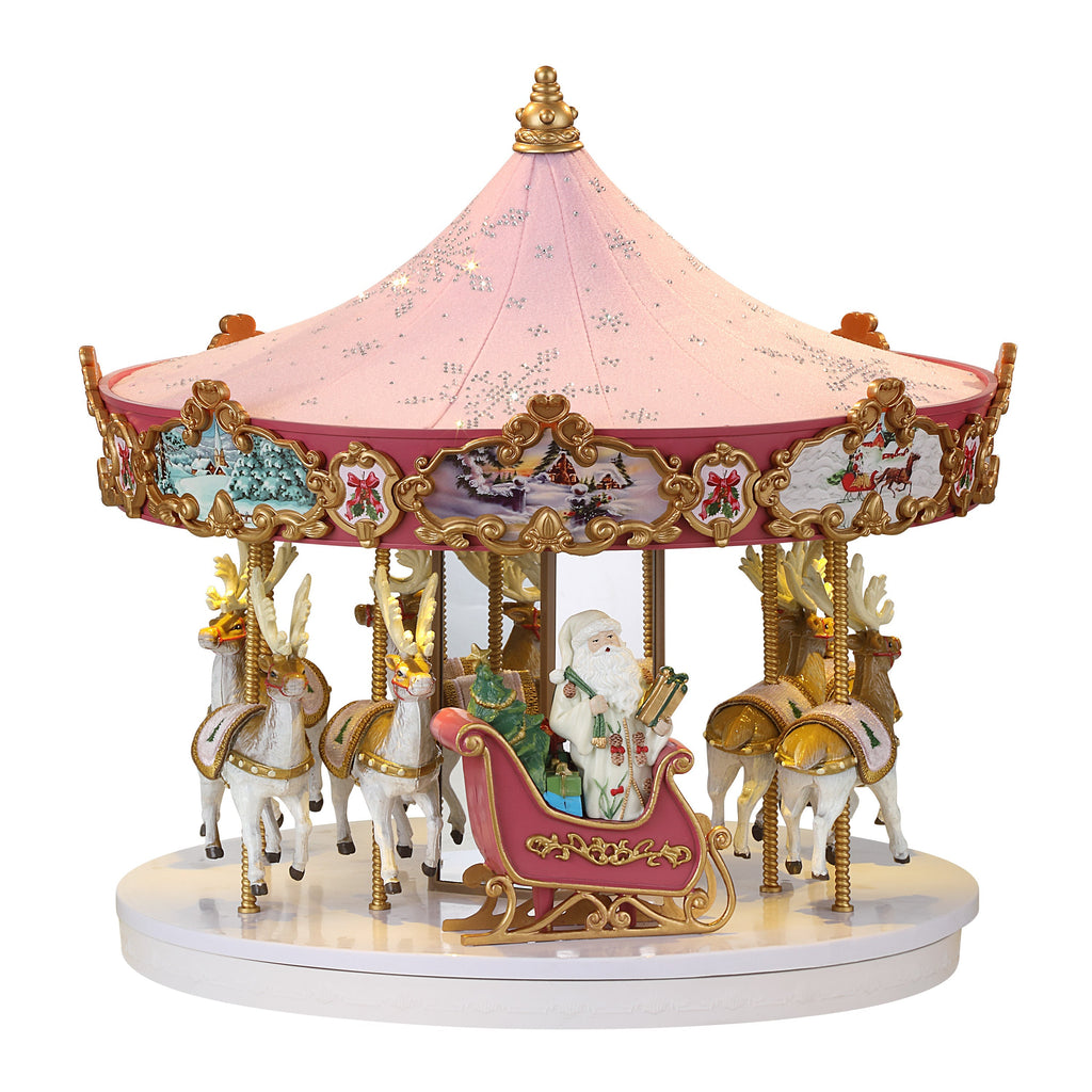 12 in. Animated Swarovski Snowflake Carousel