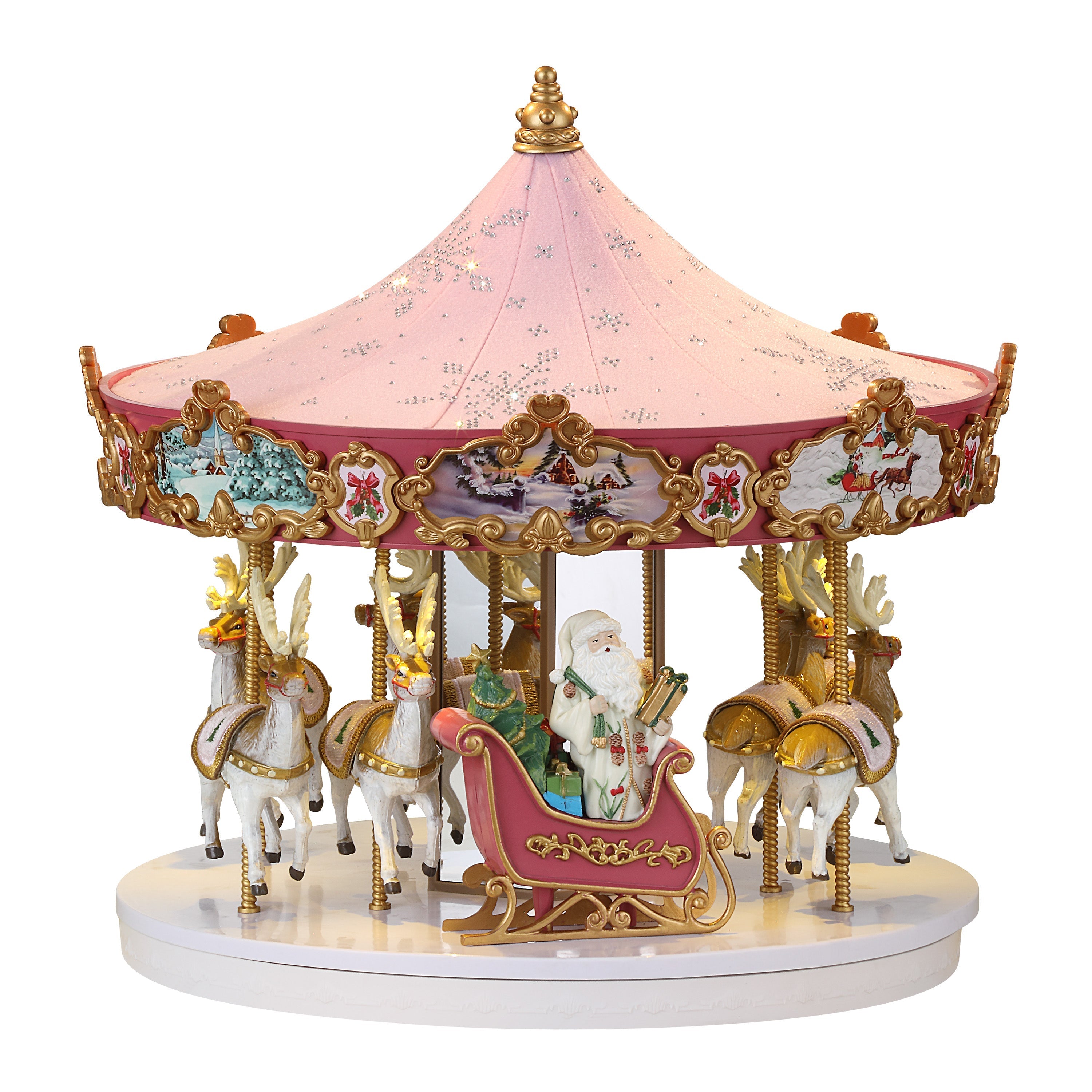 12 in. Animated Swarovski Snowflake Carousel