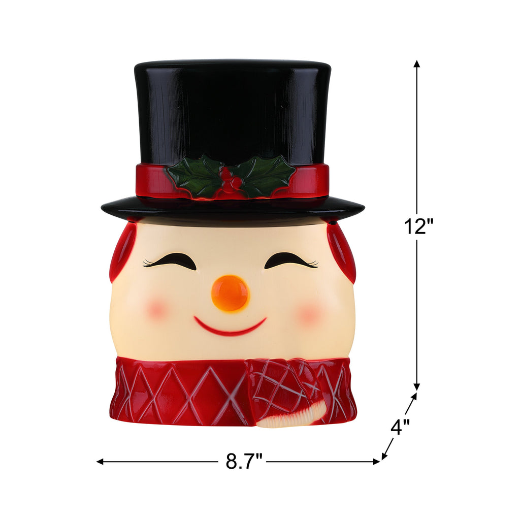 12 in. Blow Mold Lit Tree Topper - Snowman