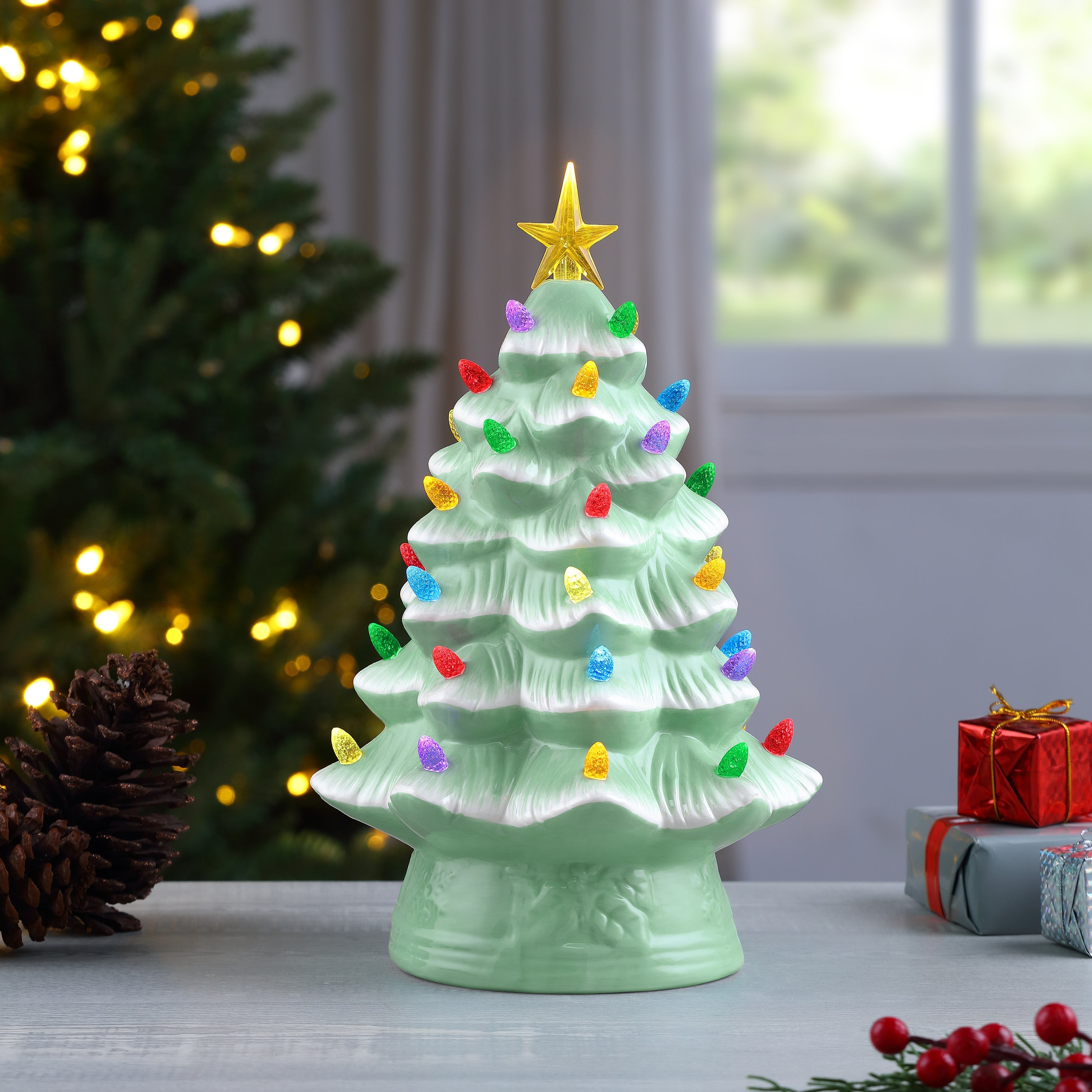 12 in. Nostalgic Ceramic Tree - Seafoam