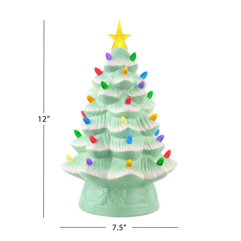 12 in. Nostalgic Ceramic Tree - Seafoam