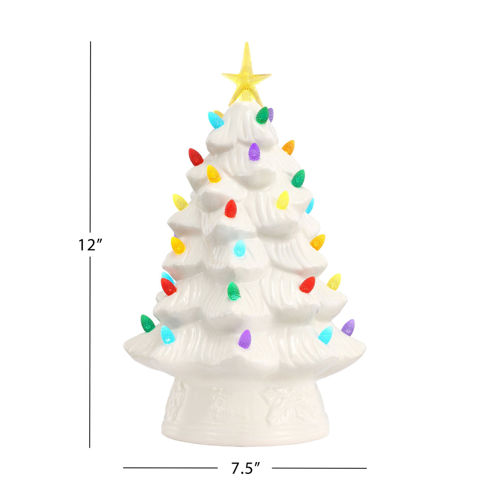 12 in. Nostalgic Ceramic Tree - White