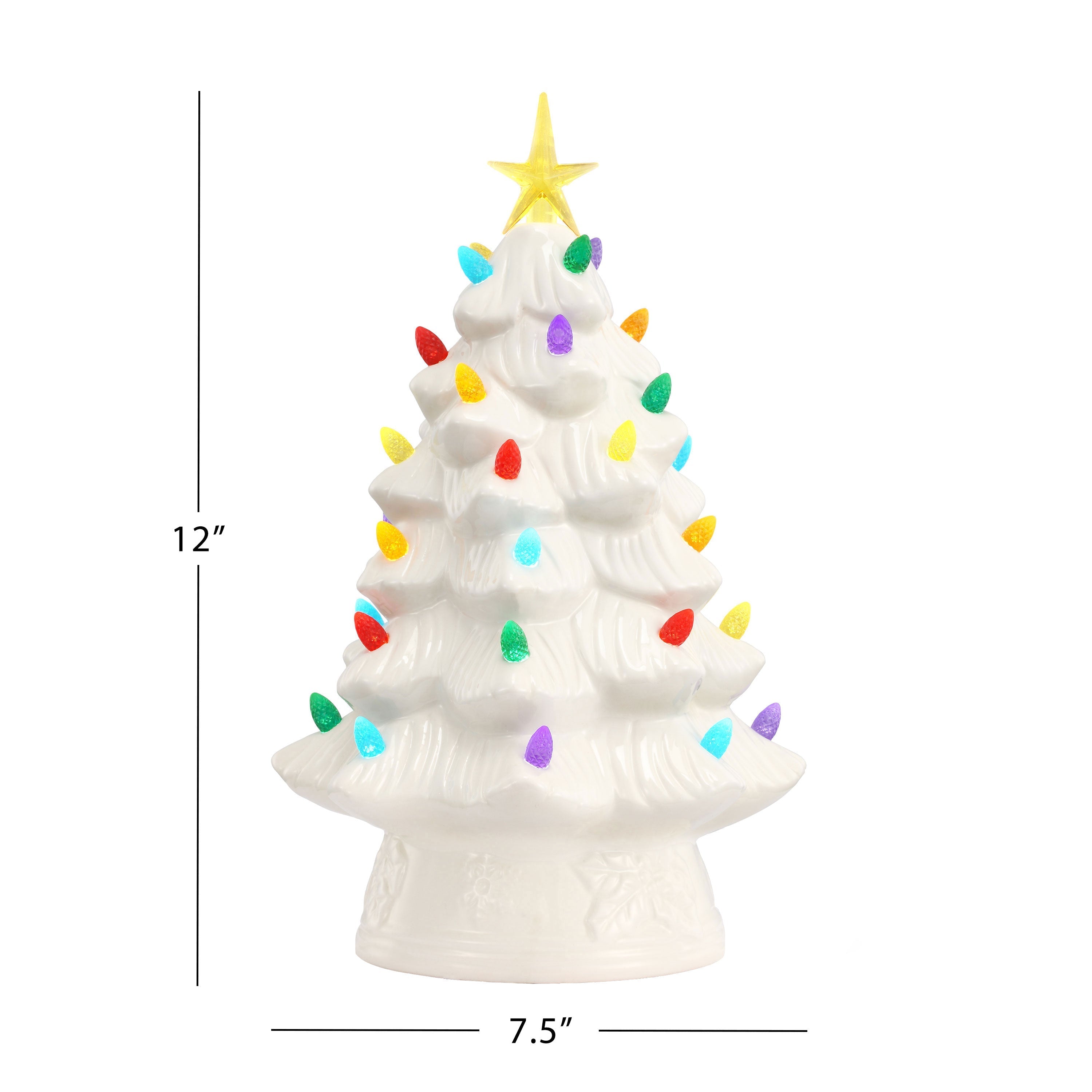 12 in. Nostalgic Ceramic Tree - White