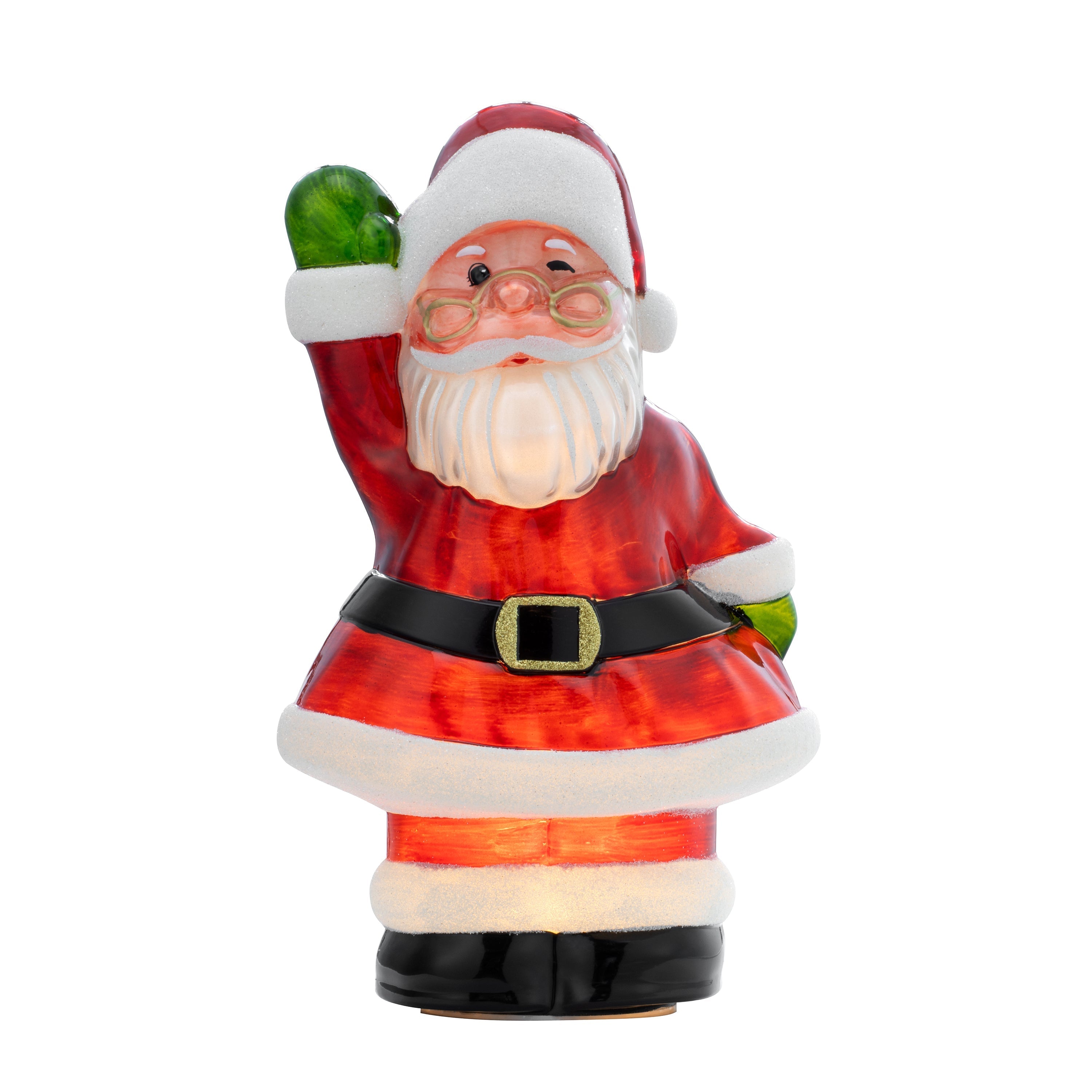 12 in. Vintage Illuminated Mercury Glass Figurine - Santa