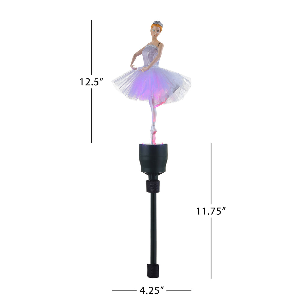 12 in. Fiber-Optic Animated Tree Topper - Ballerina