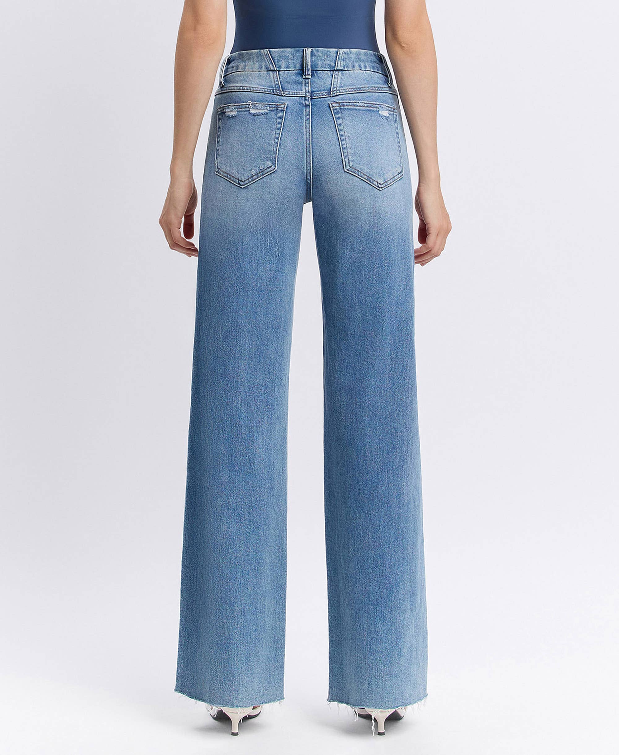 Olivia Raw Hem Wide Jeans