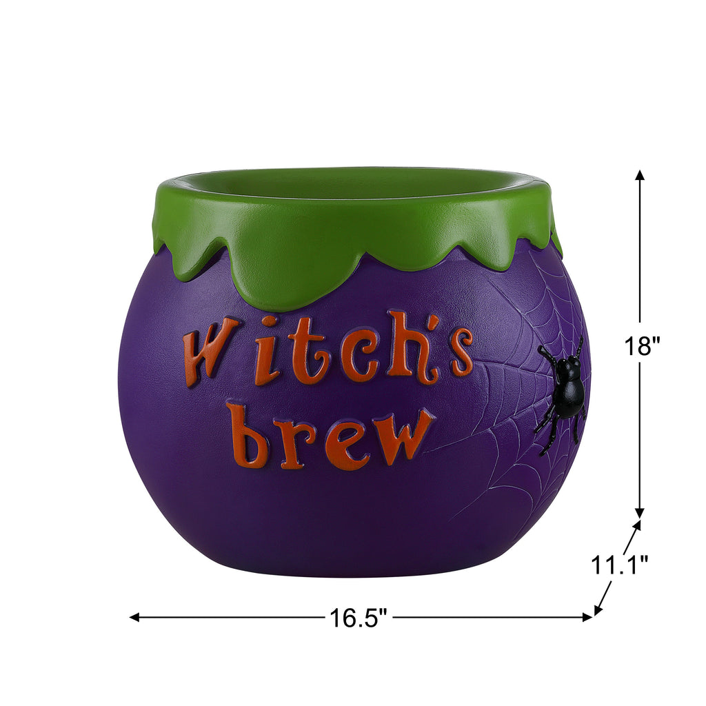 14 in. Cauldron Lit Blow Mold Candy Bowl