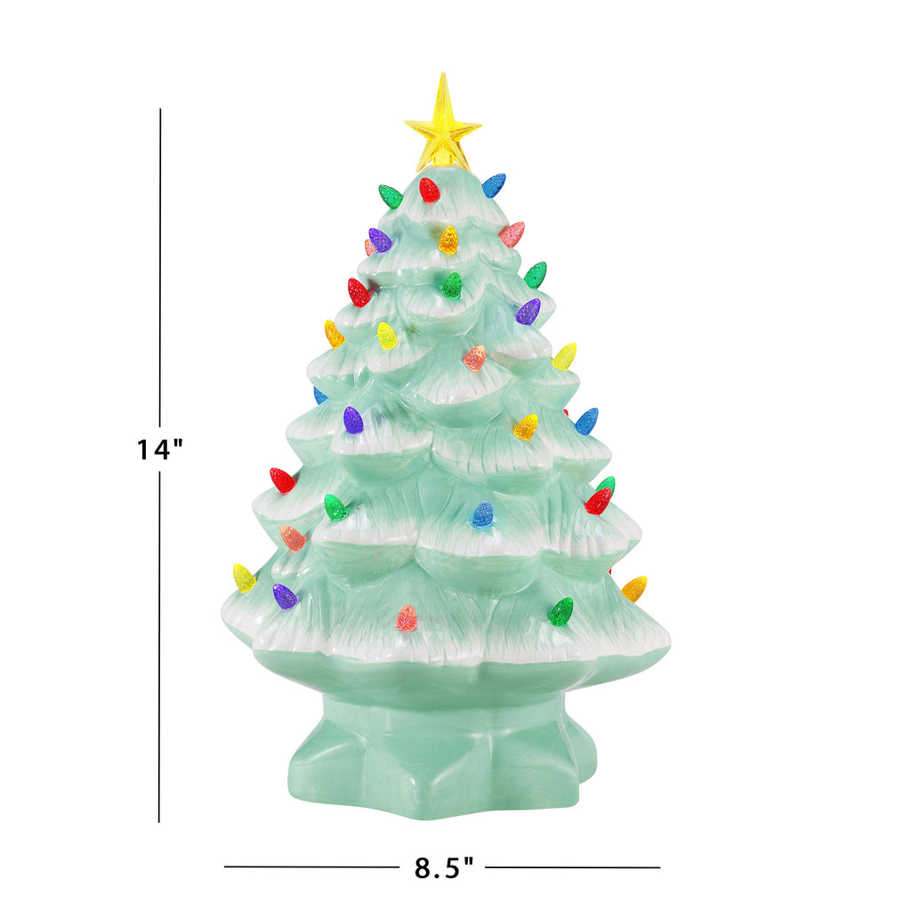 14 in. Nostalgic Christmas Tree - Seafoam