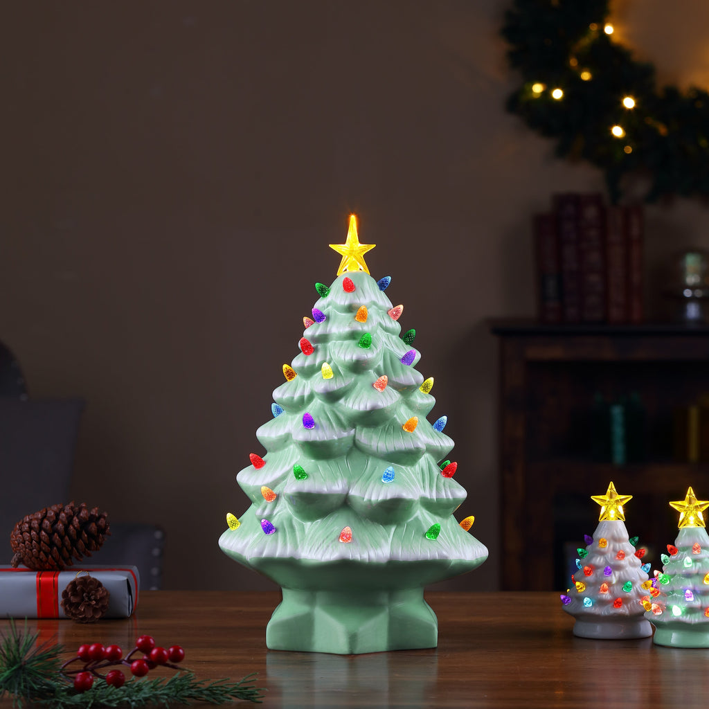 14 in. Nostalgic Christmas Tree - Seafoam