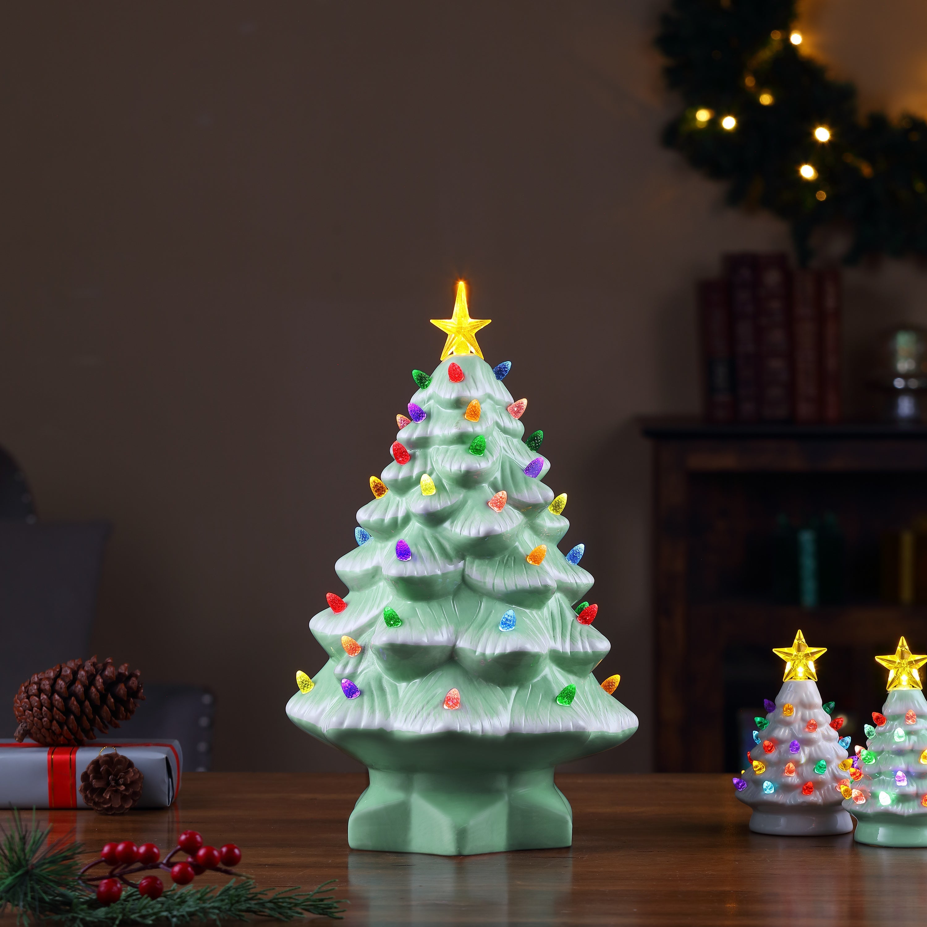 14 in. Nostalgic Christmas Tree - Seafoam