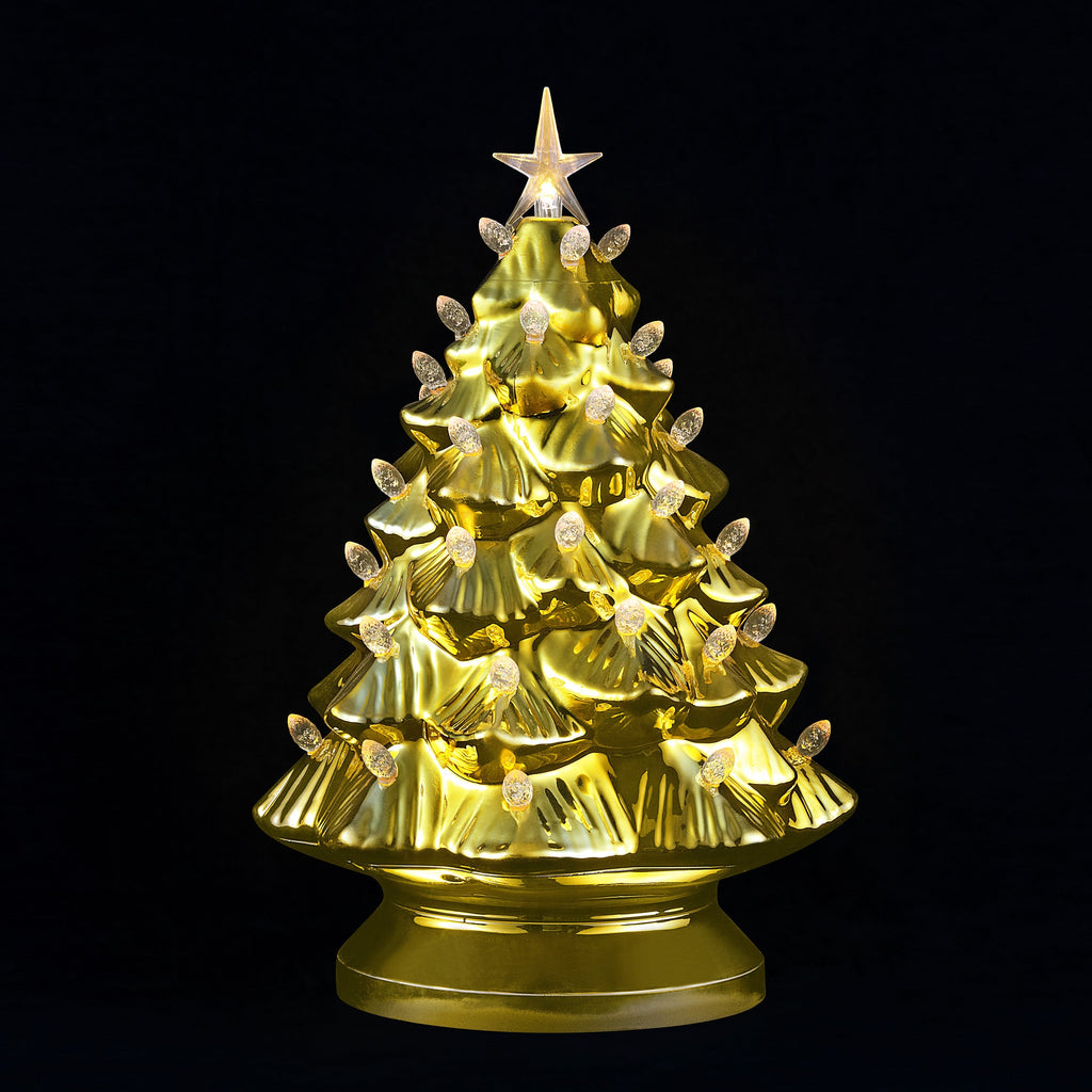 14 in. Shatterproof Nostalgic Tree - Gold