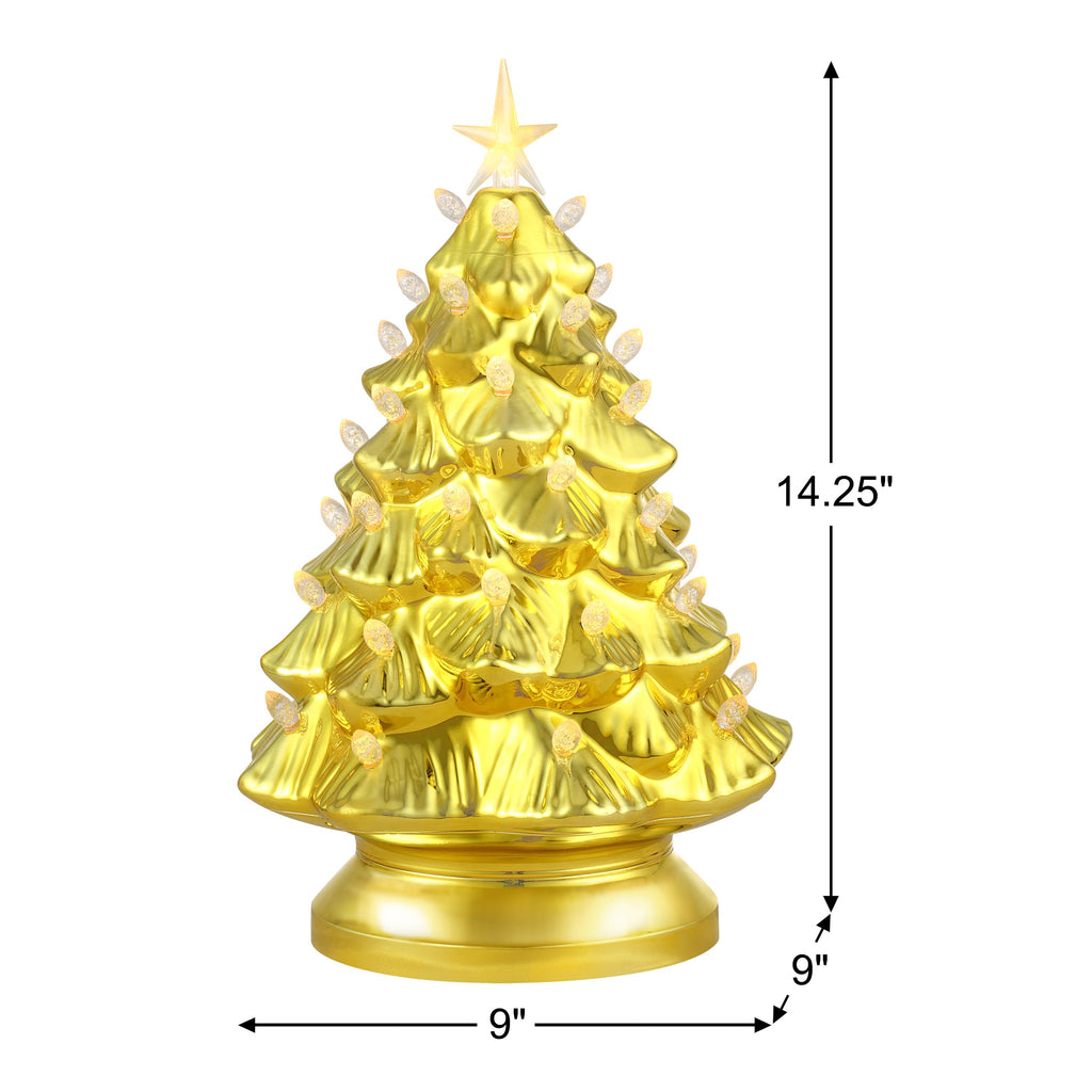 14 in. Shatterproof Nostalgic Tree - Gold