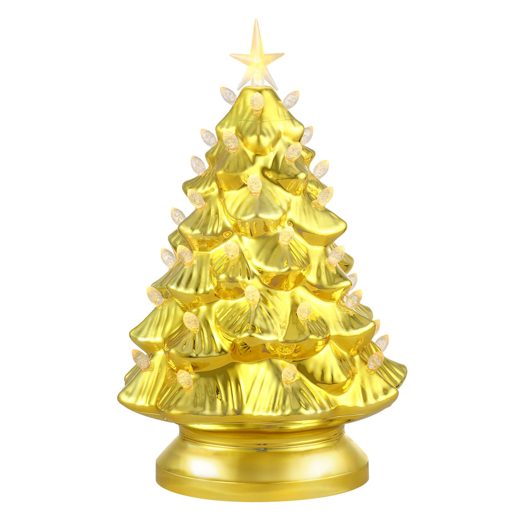 14 in. Shatterproof Nostalgic Tree - Gold