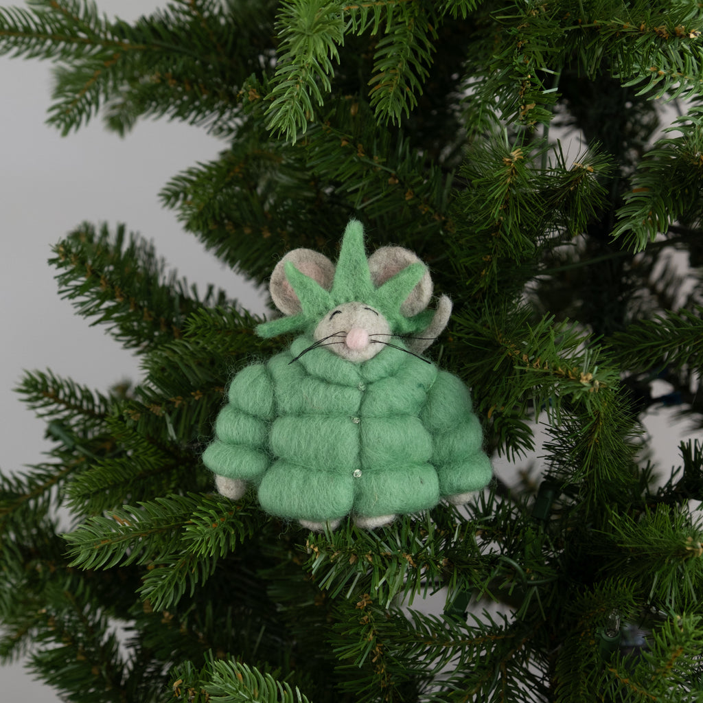 Felt Puffer Coat Statue of Liberty Mouse Ornament