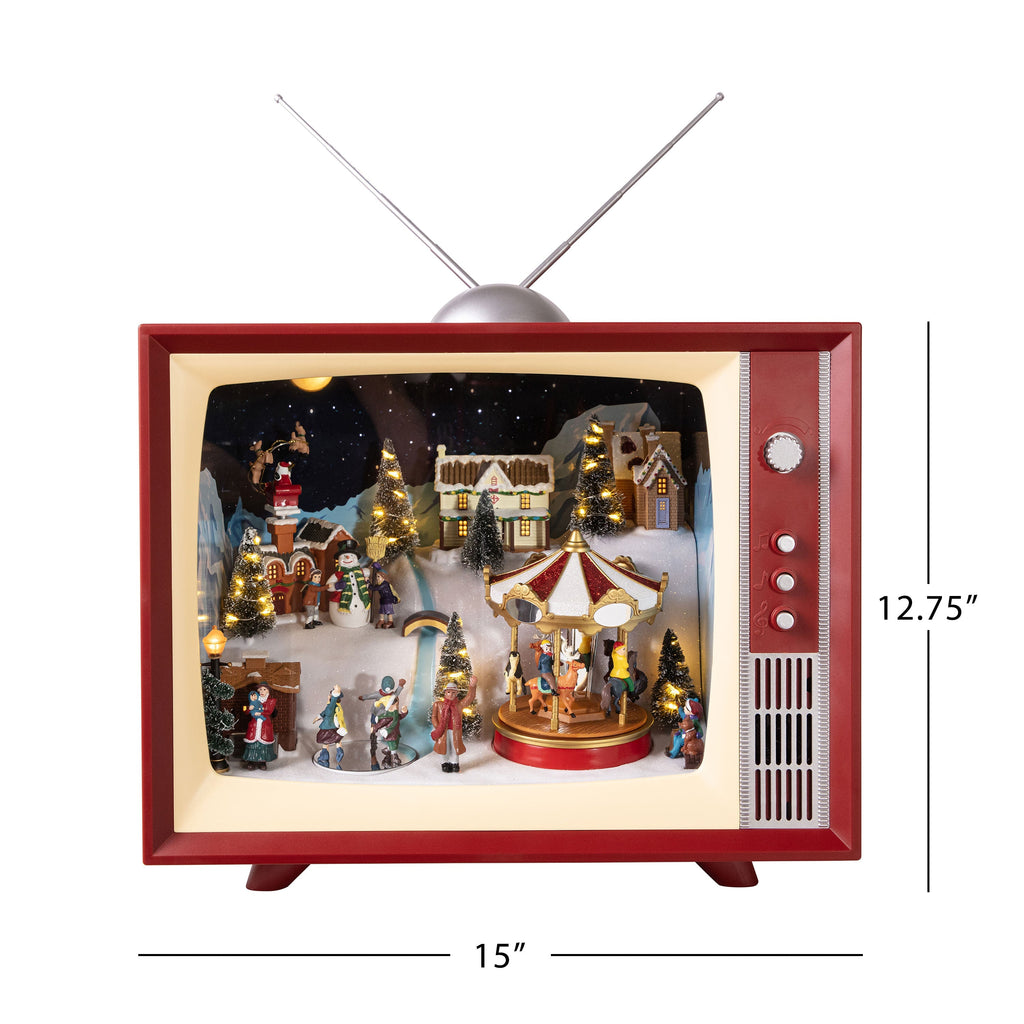 15 in. Animated Vintage Television