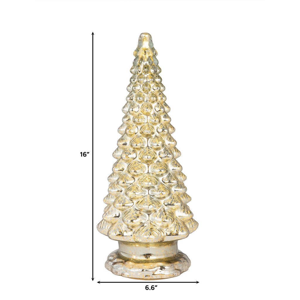 16 in. Mercury Glass Tree with Twinkling Lights