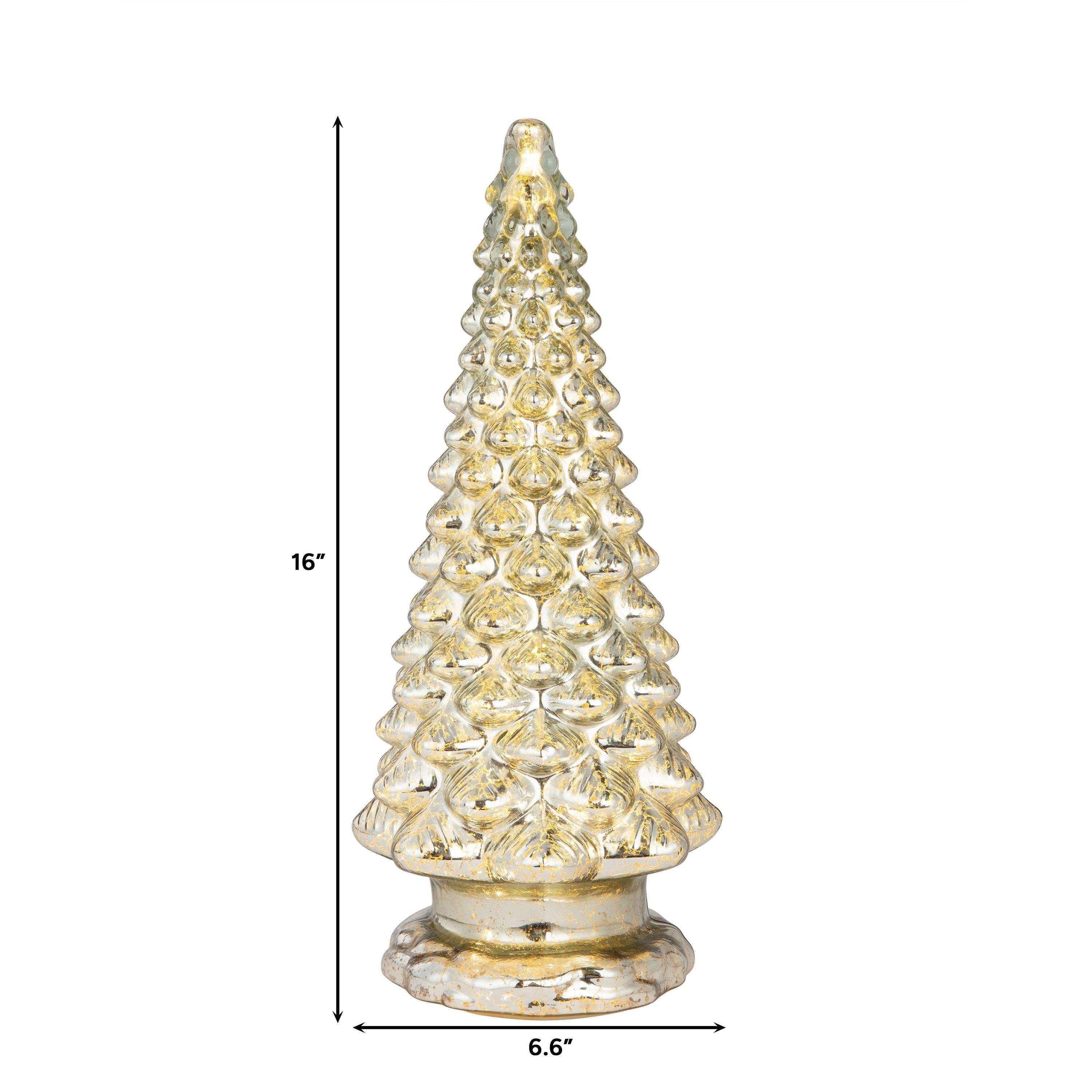 16 in. Mercury Glass Tree with Twinkling Lights