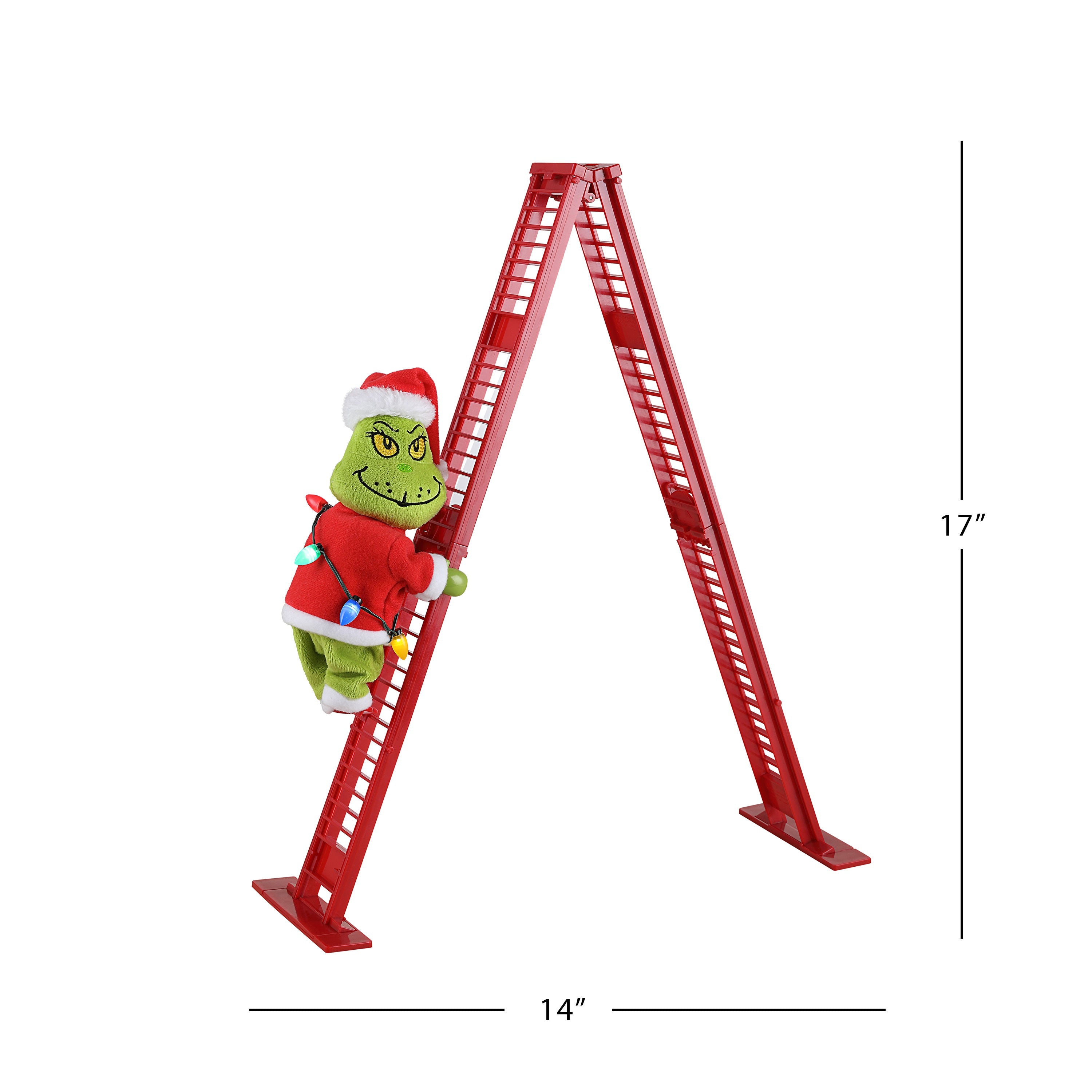 17 in. Animated Ladder Climbing Grinch