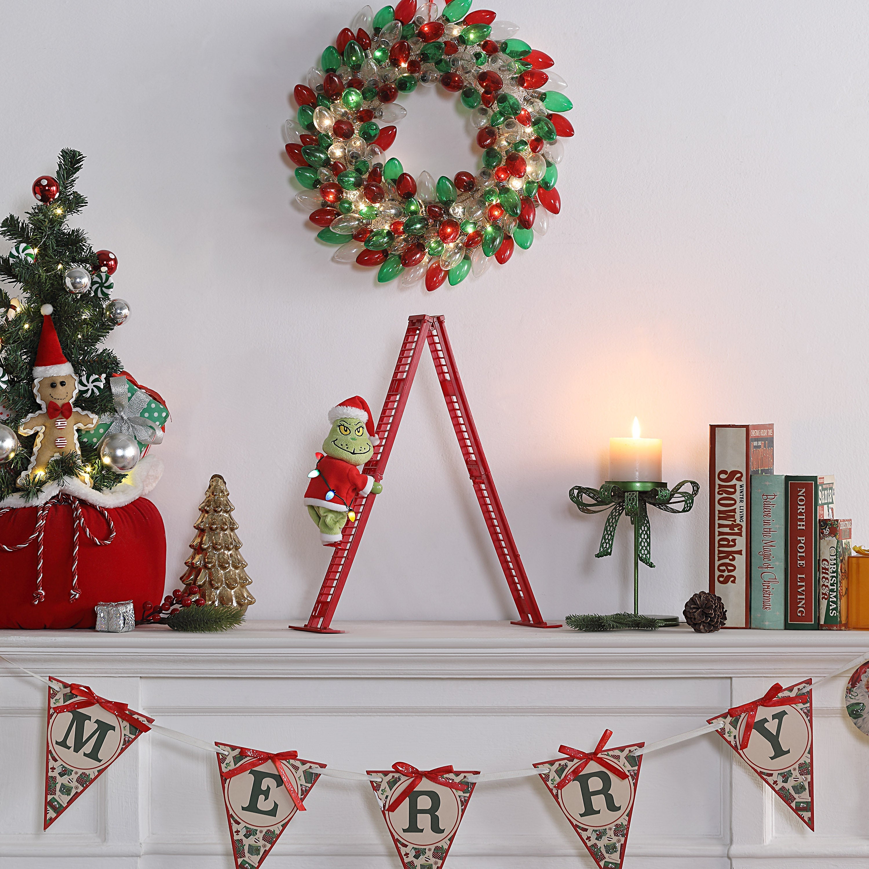 17 in. Animated Ladder Climbing Grinch