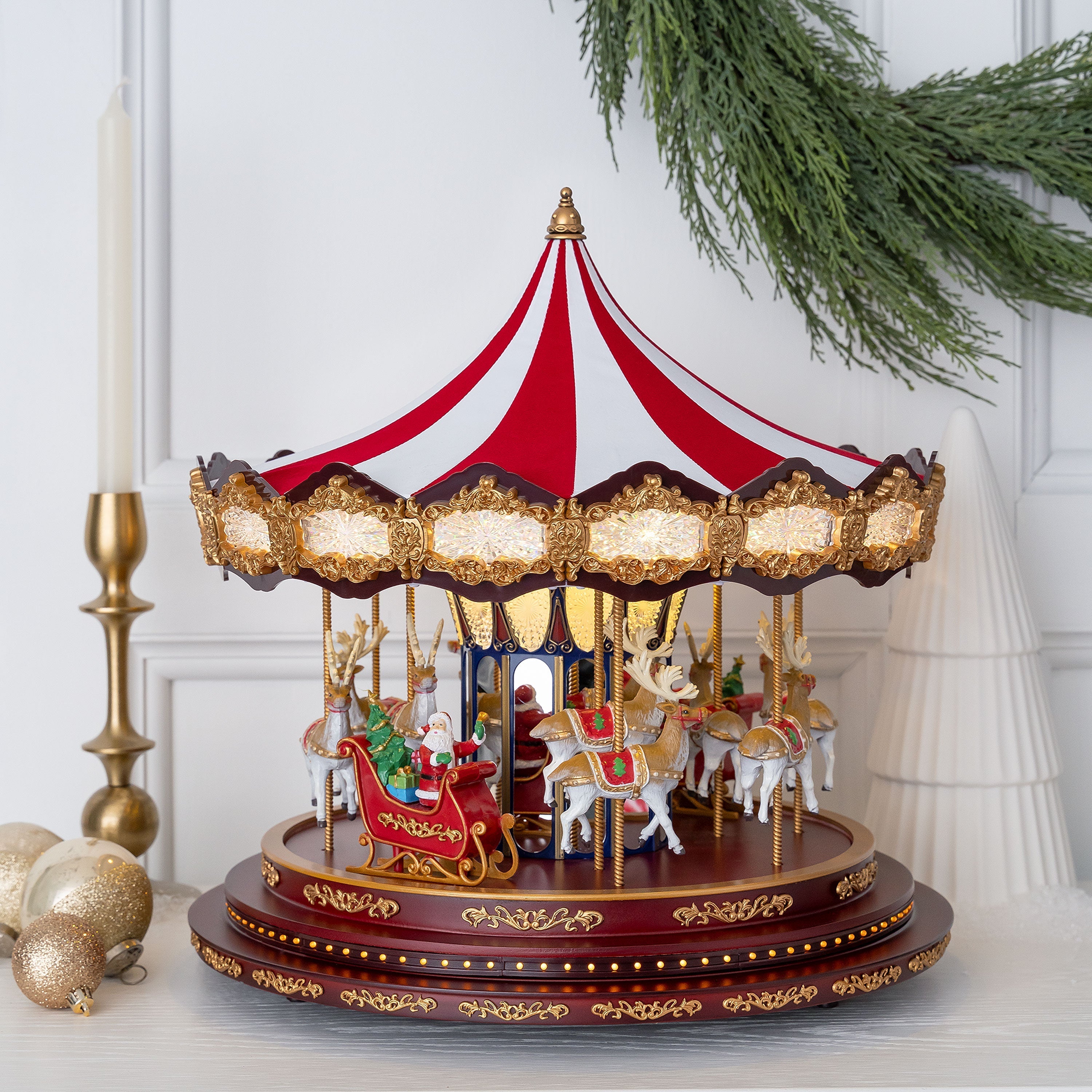17 in. Deluxe Christmas Carousel