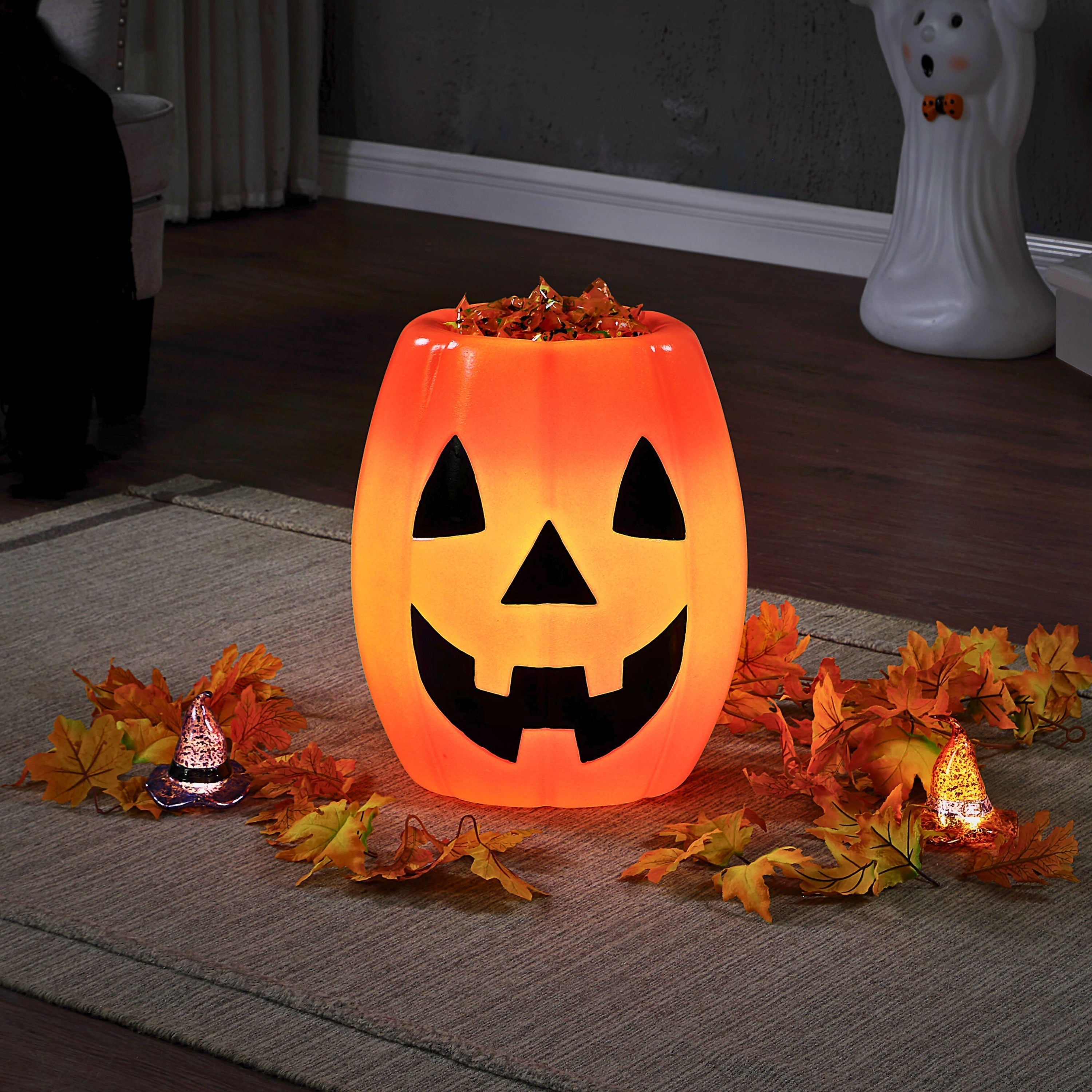 18 in. Jack-O-Lantern Blow Mold Candy Bowl