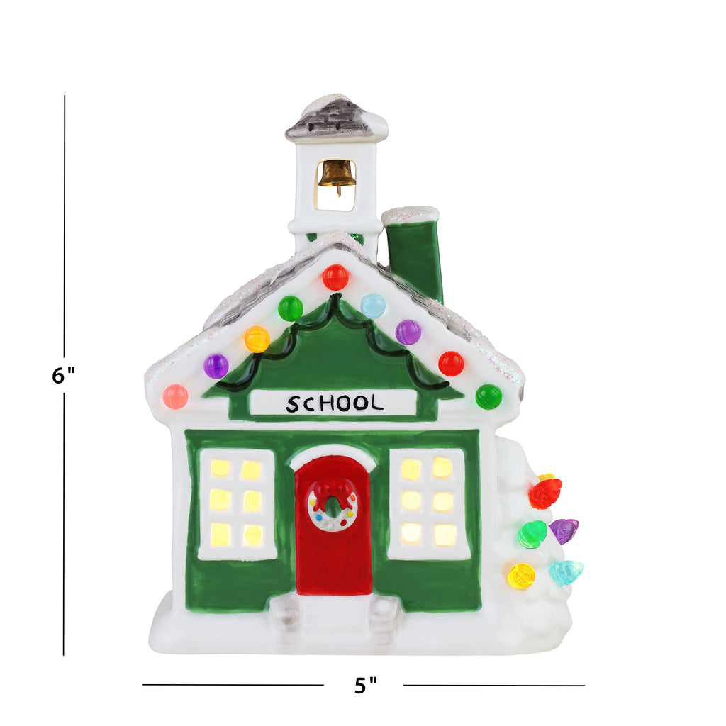 6 in. Nostalgic Ceramic Village - School