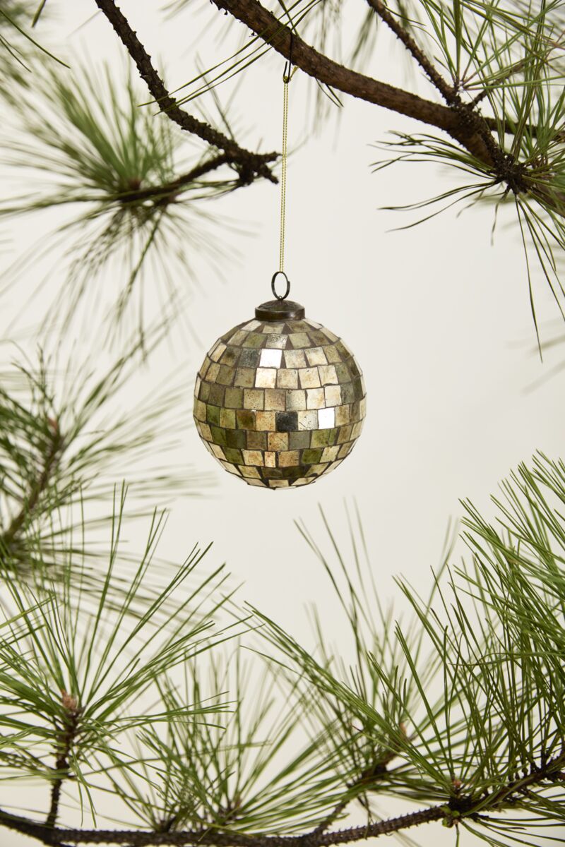 Antiqued Disco Ball Ornament