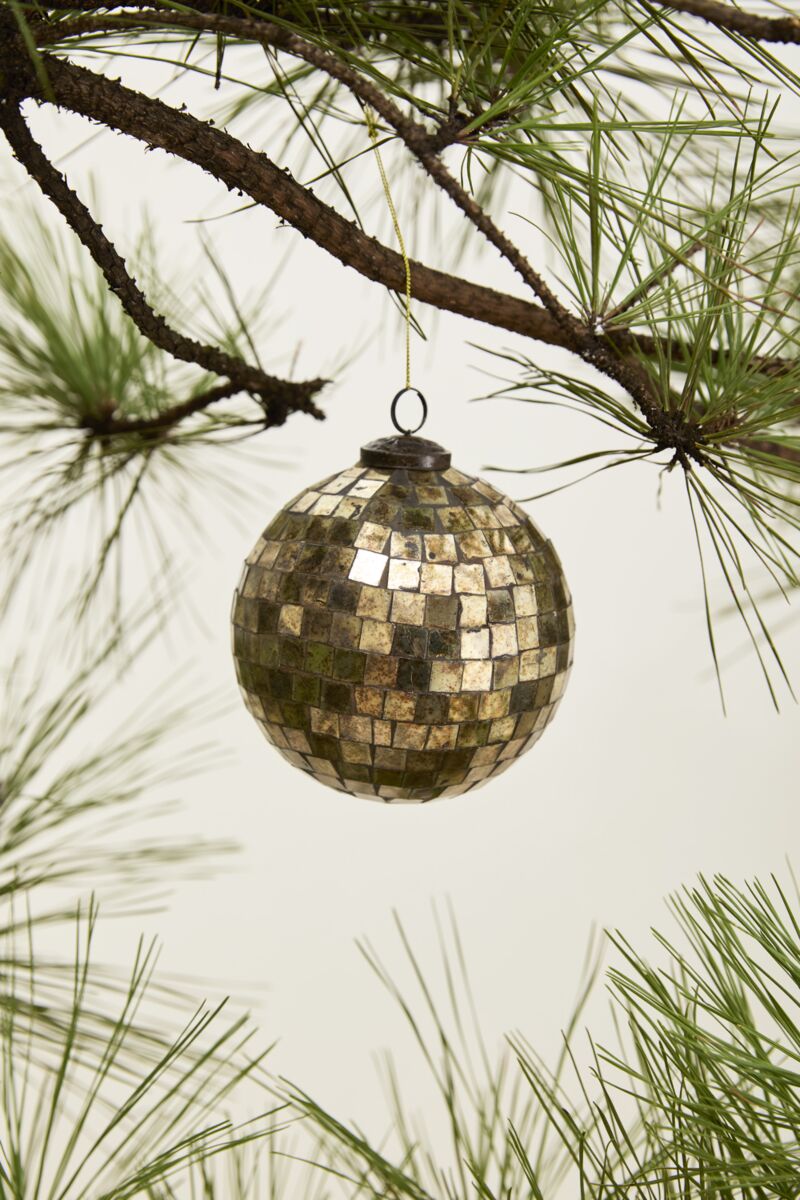 Antiqued Disco Ball Ornament