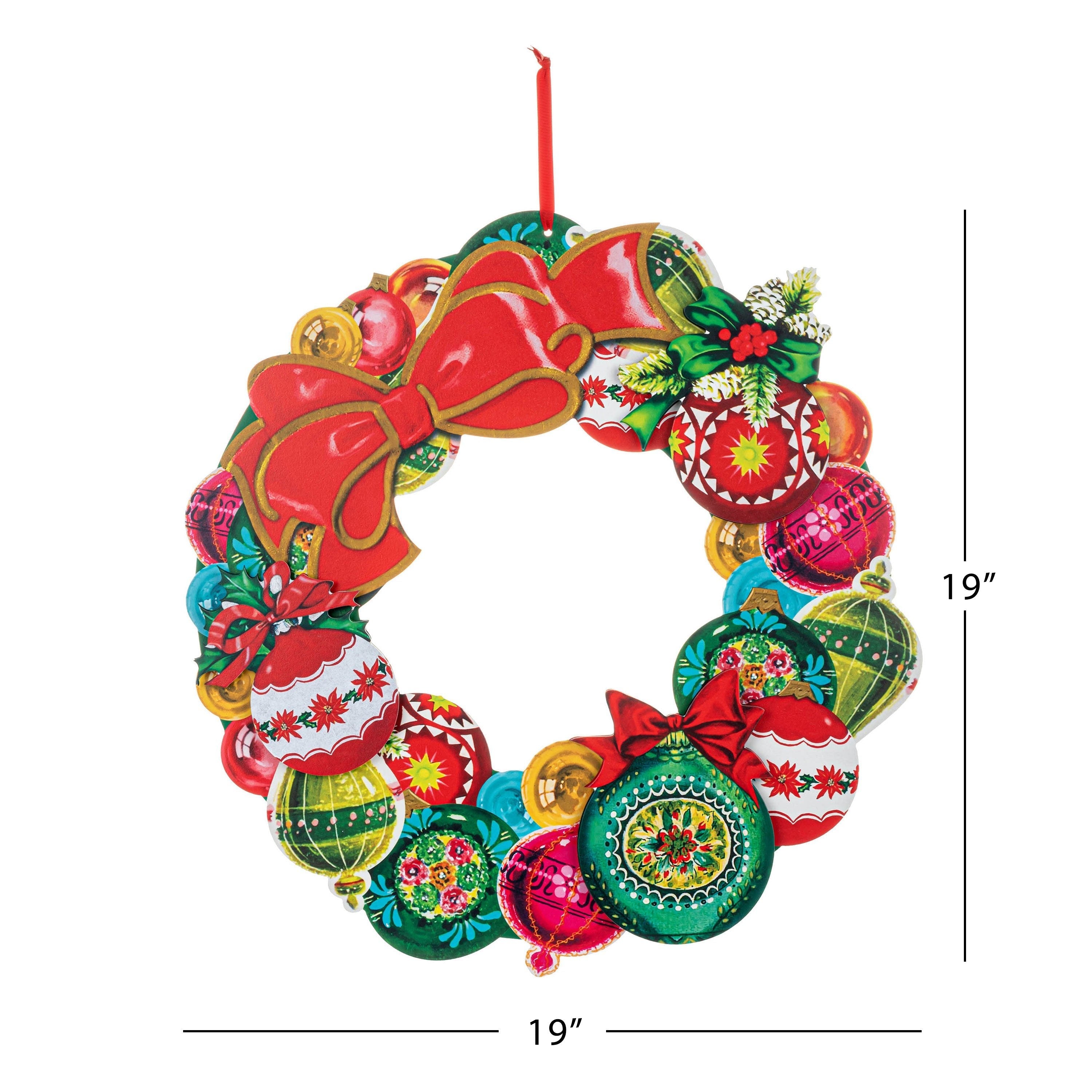 19 in. Wooden Wreath - Vintage Ornament