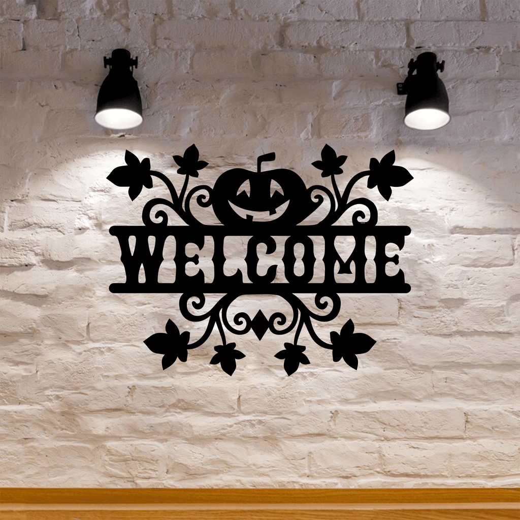 Welcome Halloween Metal Wall Art