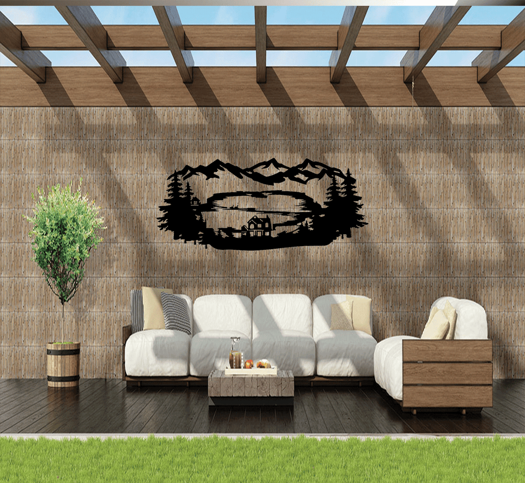 Mountain Lake View - Metal Wall Art