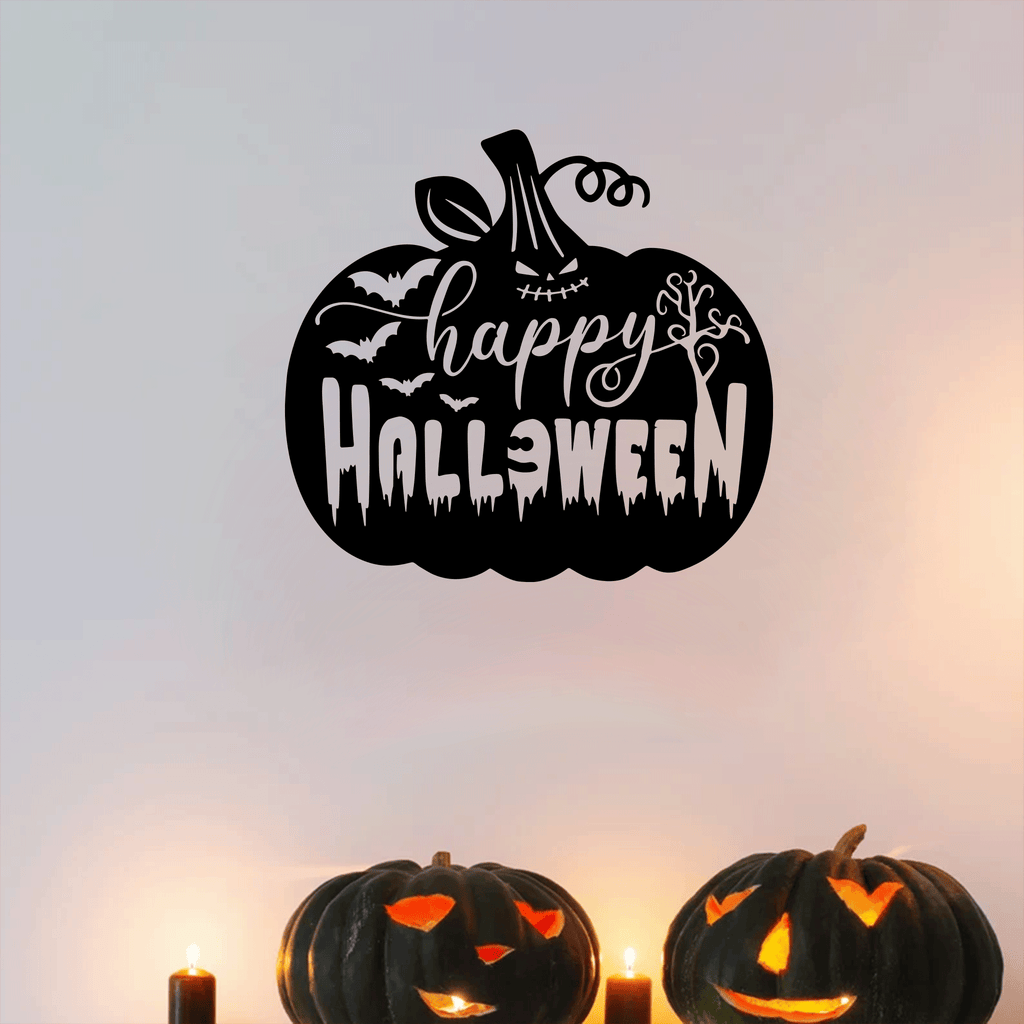 Happy Halloween Pumpkin Metal Wall Art